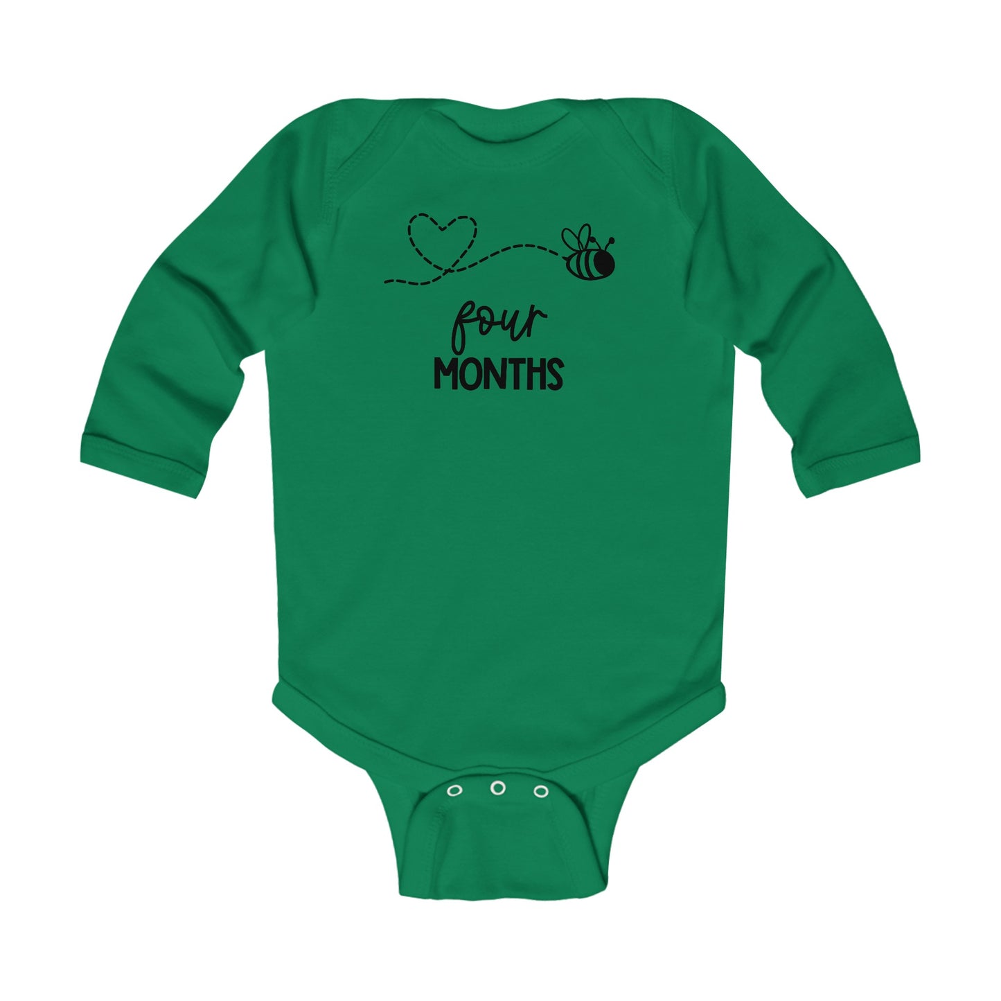 Four Months, Four Months Old, Month Milestones, Baby Milestones, Infant Long Sleeve Bodysuit