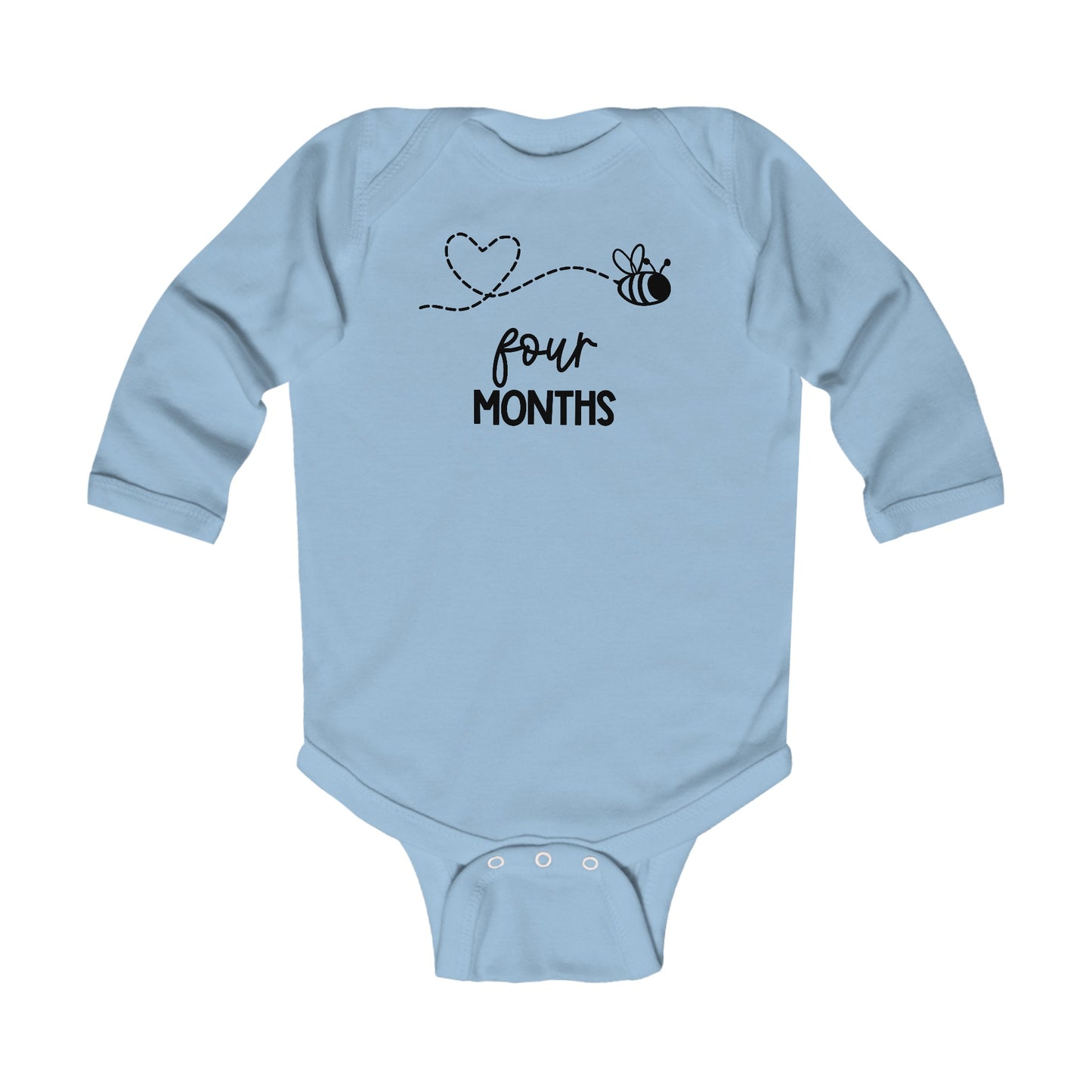 Four Months, Four Months Old, Month Milestones, Baby Milestones, Infant Long Sleeve Bodysuit