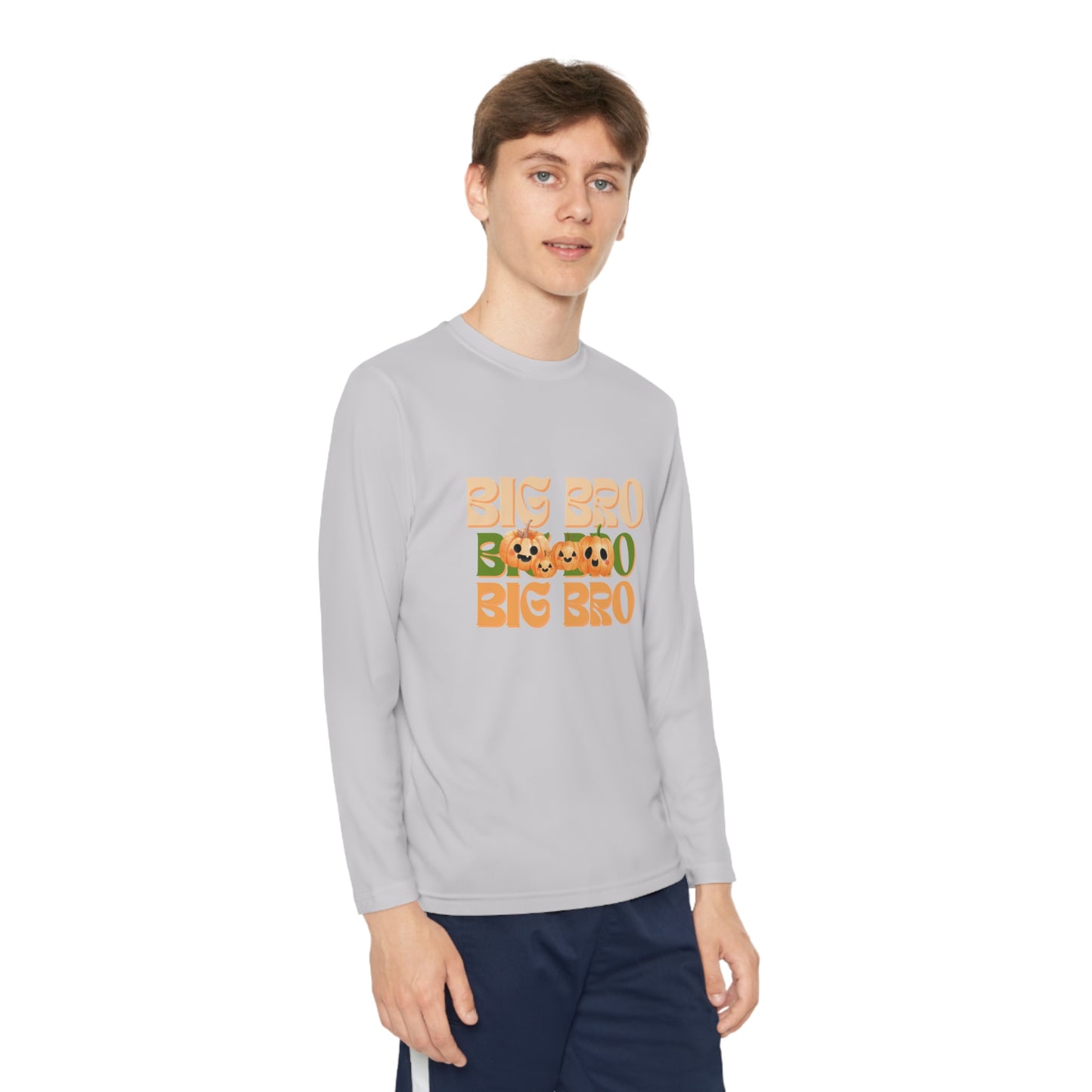 Big Bro Pumpkin Youth Long Sleeve Competitor Tee