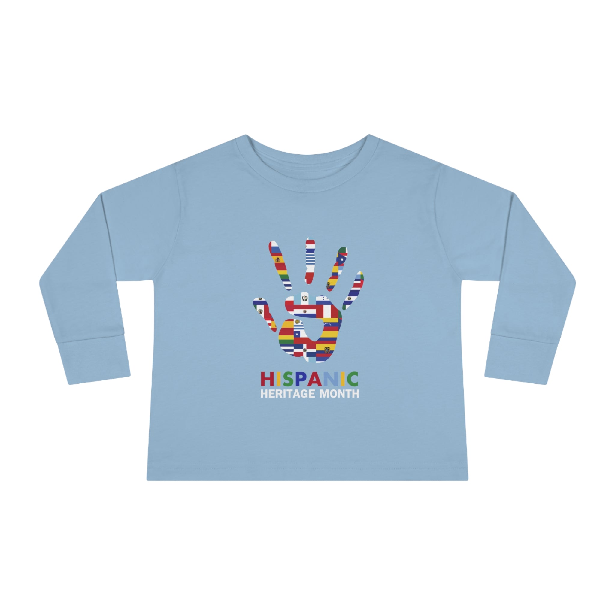 Flag Handprint - Hispanic Heritage Month Toddler Long Sleeve Tee