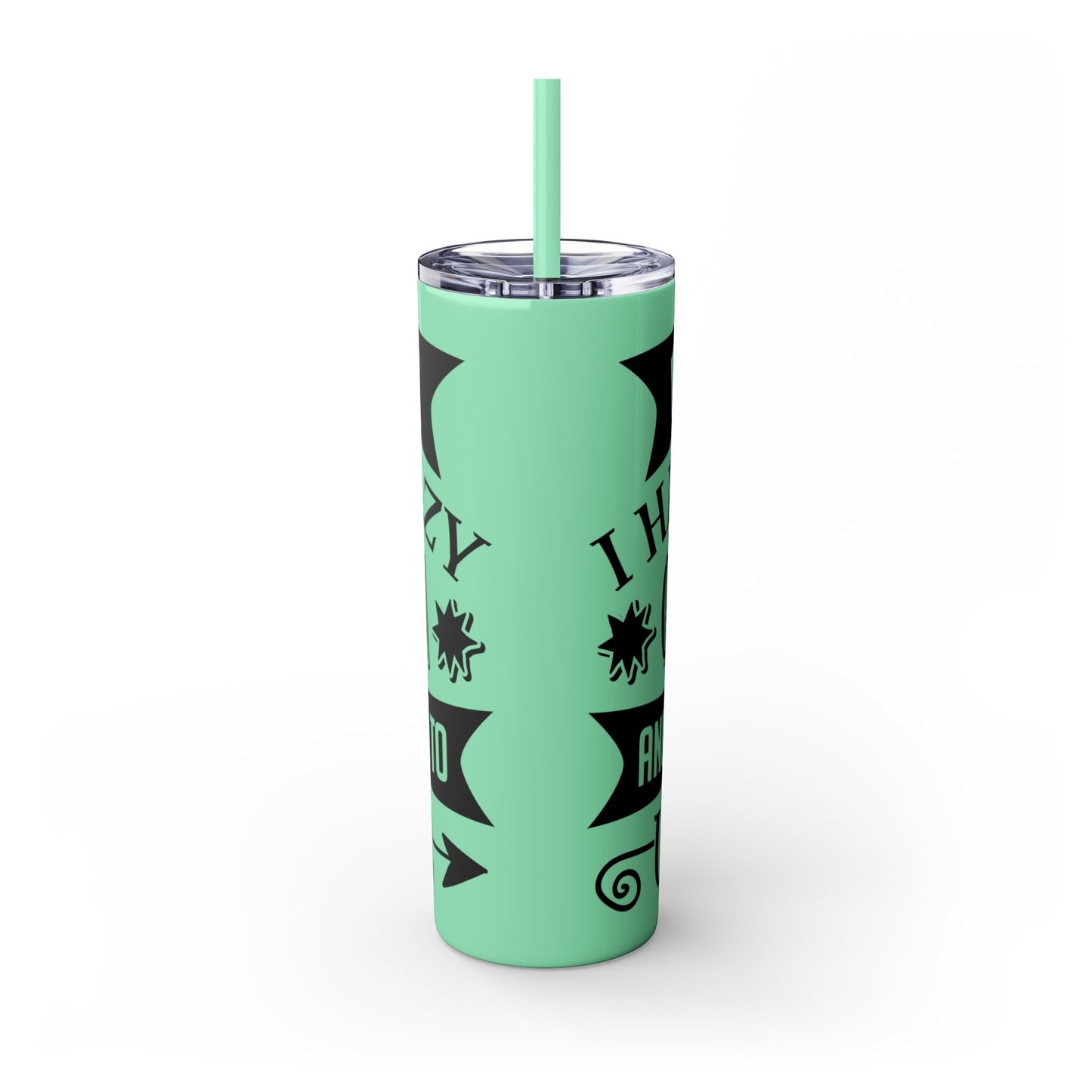 Back off I Have a Crazy Grandma And I'm Not Afraid To Use Her Skinny Tumbler with Straw, 20oz