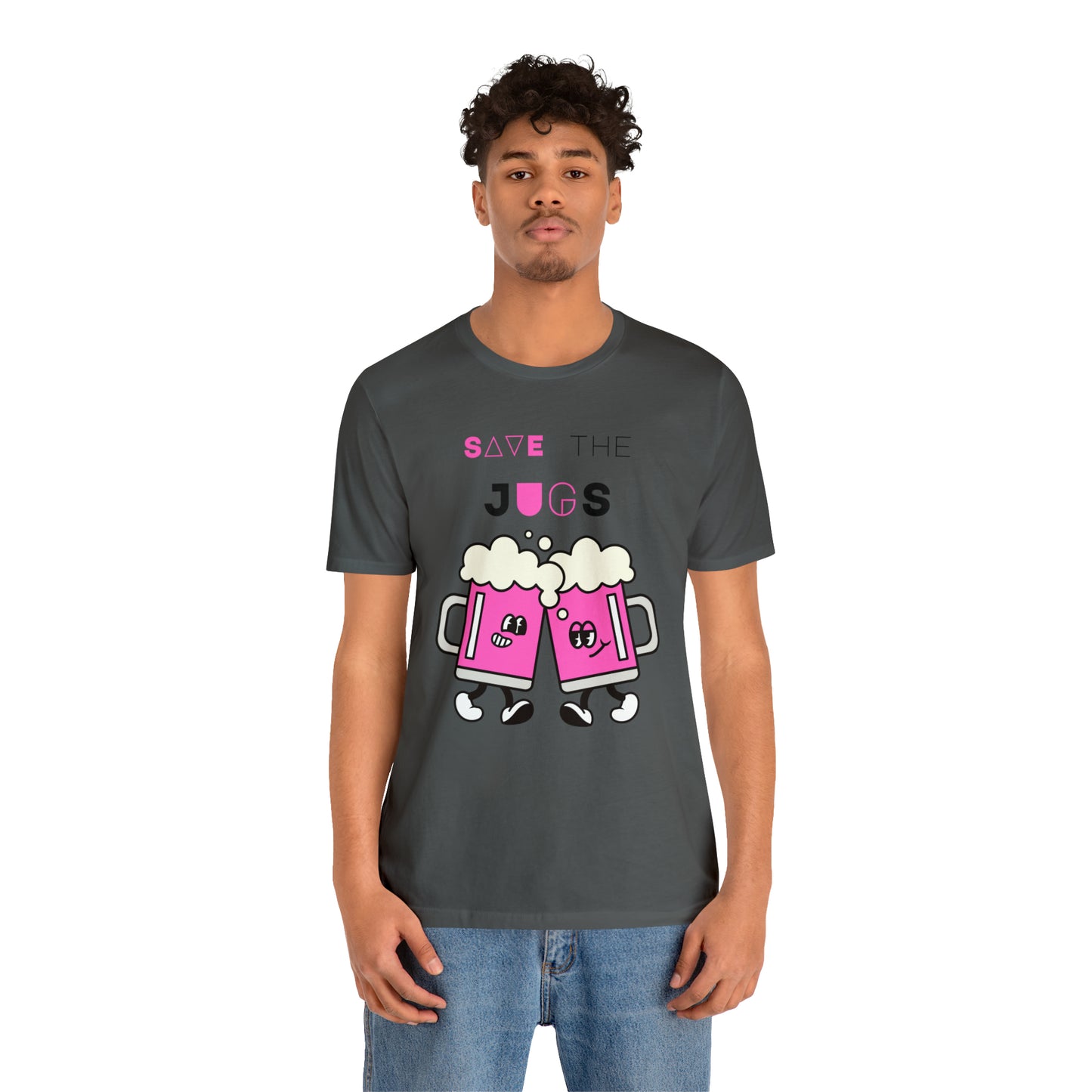 Save The Jugs Breast Cancer Awareness Unisex Jersey Short Sleeve Tee