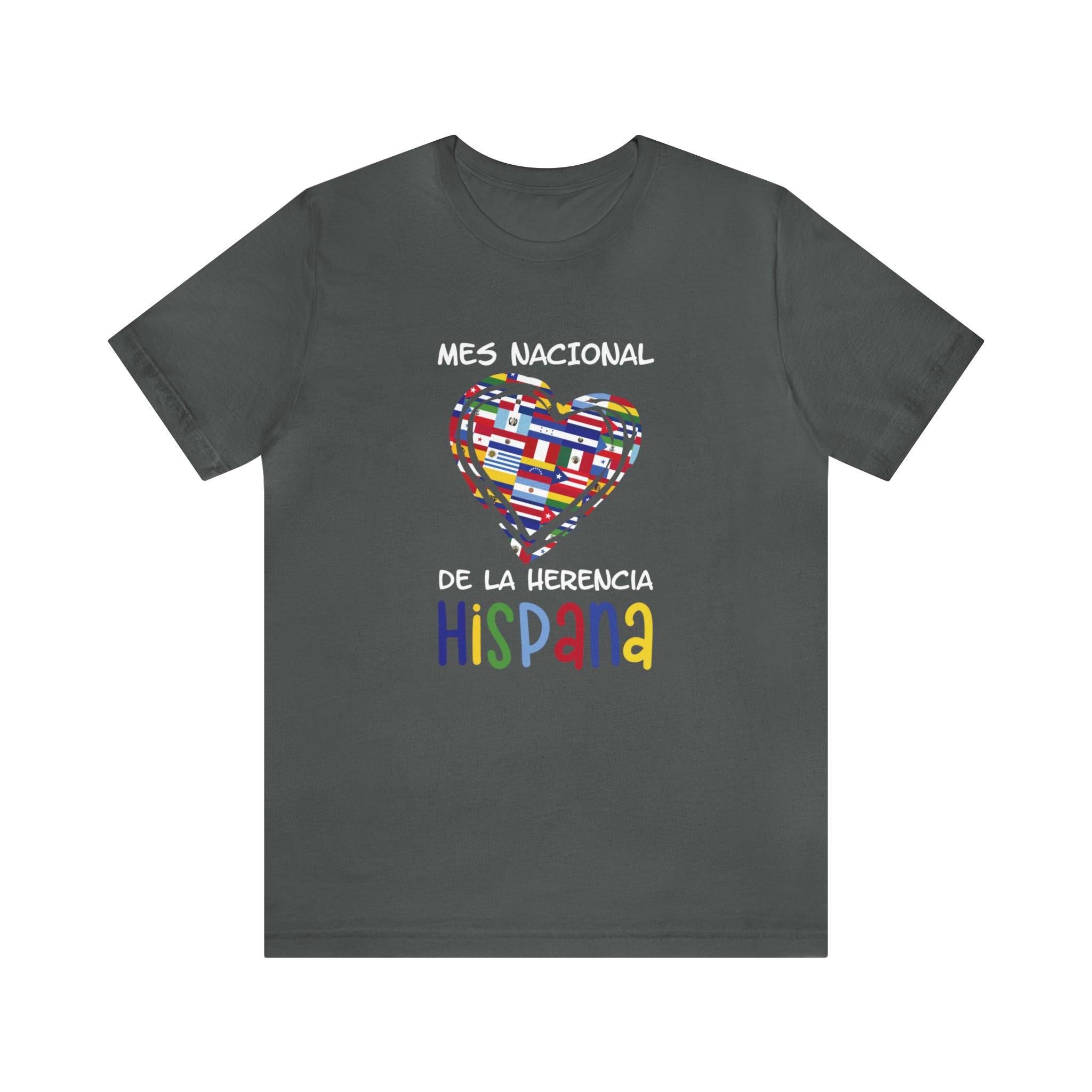 Mes Nacional Heart - Hispanic Heritage Month Unisex Short Sleeve Tee