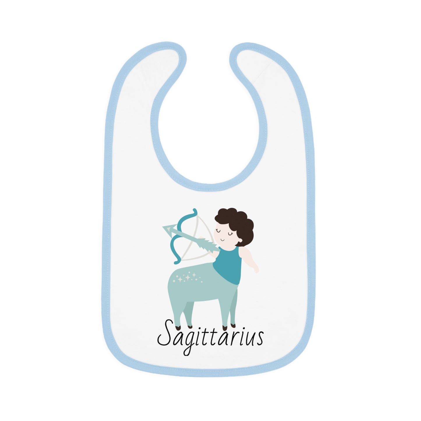 Sagittarius Bib, Sagittarius Baby Bib, Zodiac Sign Bib, Baby Contrast Trim Jersey Bib