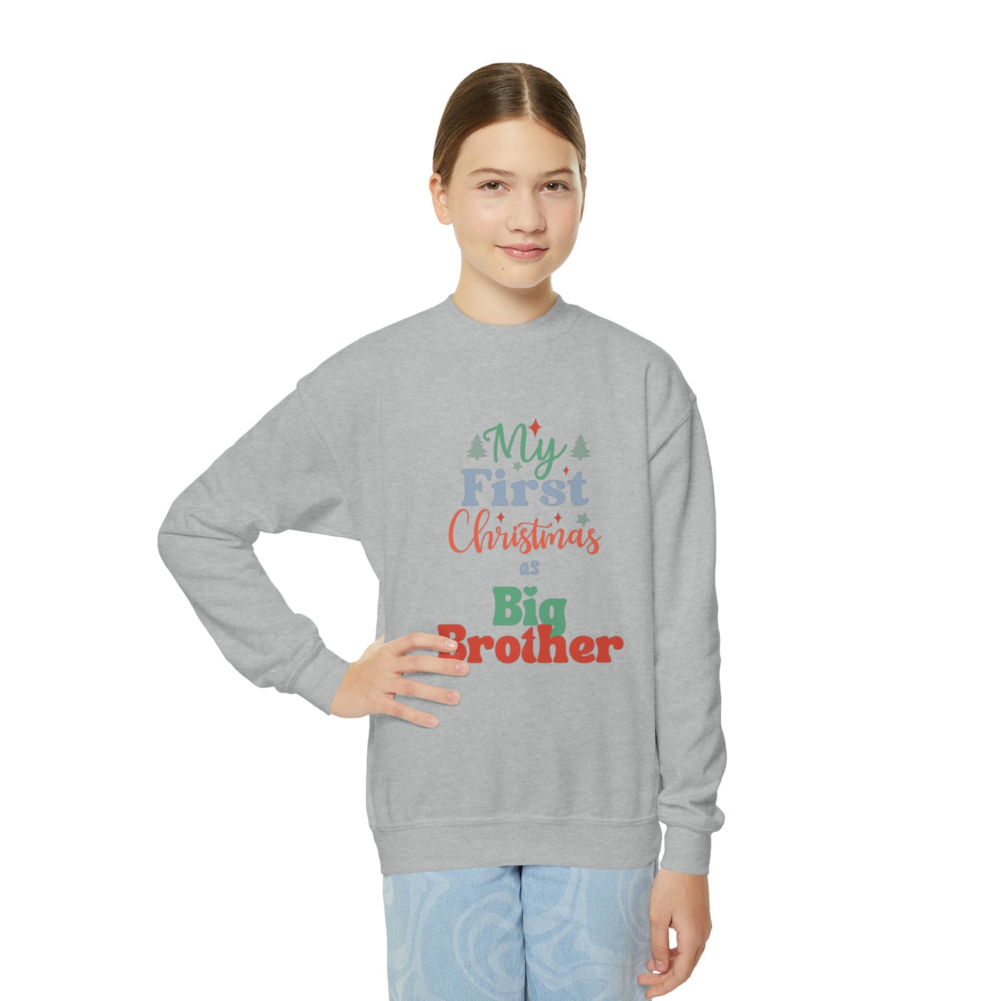 My First Christmas as Big Brother Youth Crewneck Sweatshirt