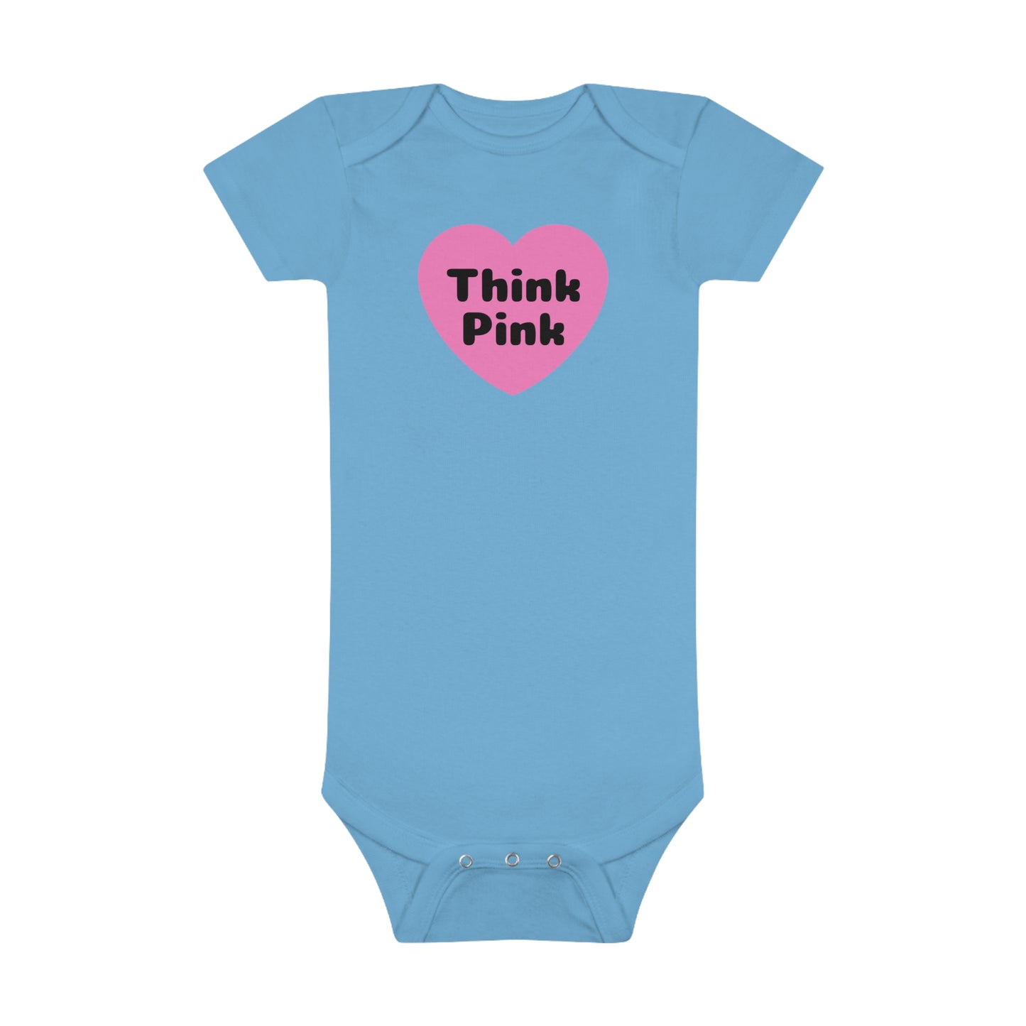 Think Pink, Think Pink Onesie, Think Pink Bodysuit, Think Pink Jumpsuit, Breast Cancer Awareness,  Baby Short Sleeve Onesie®