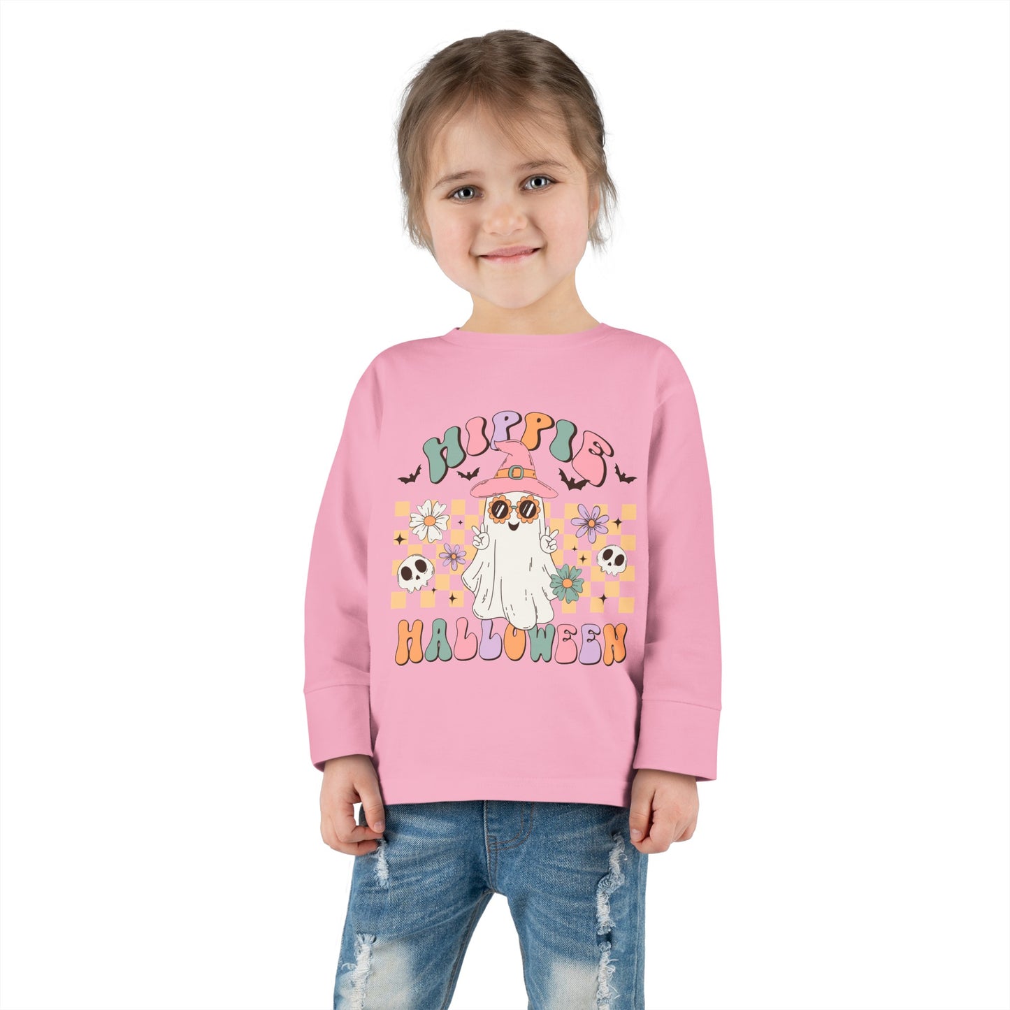 Hippie Halloween Toddler Long Sleeve Tee