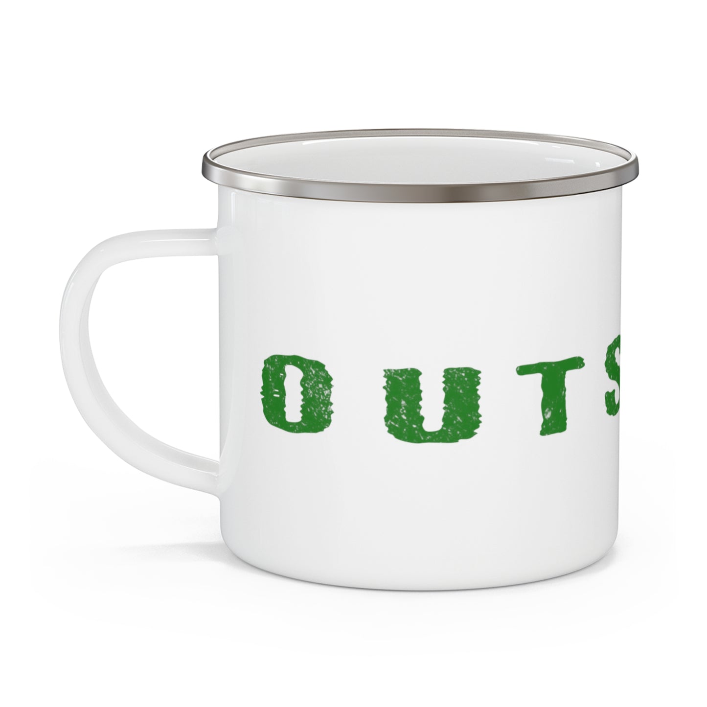 Outsider Outdoor Enthusiast Enamel Camping Mug- Mountain Enamel Cup, 12 oz Camping Mug, Gift for Outdoor Enthusiast, Hiker Gift, Camper Gift, Outsider Enamel Camping Mug