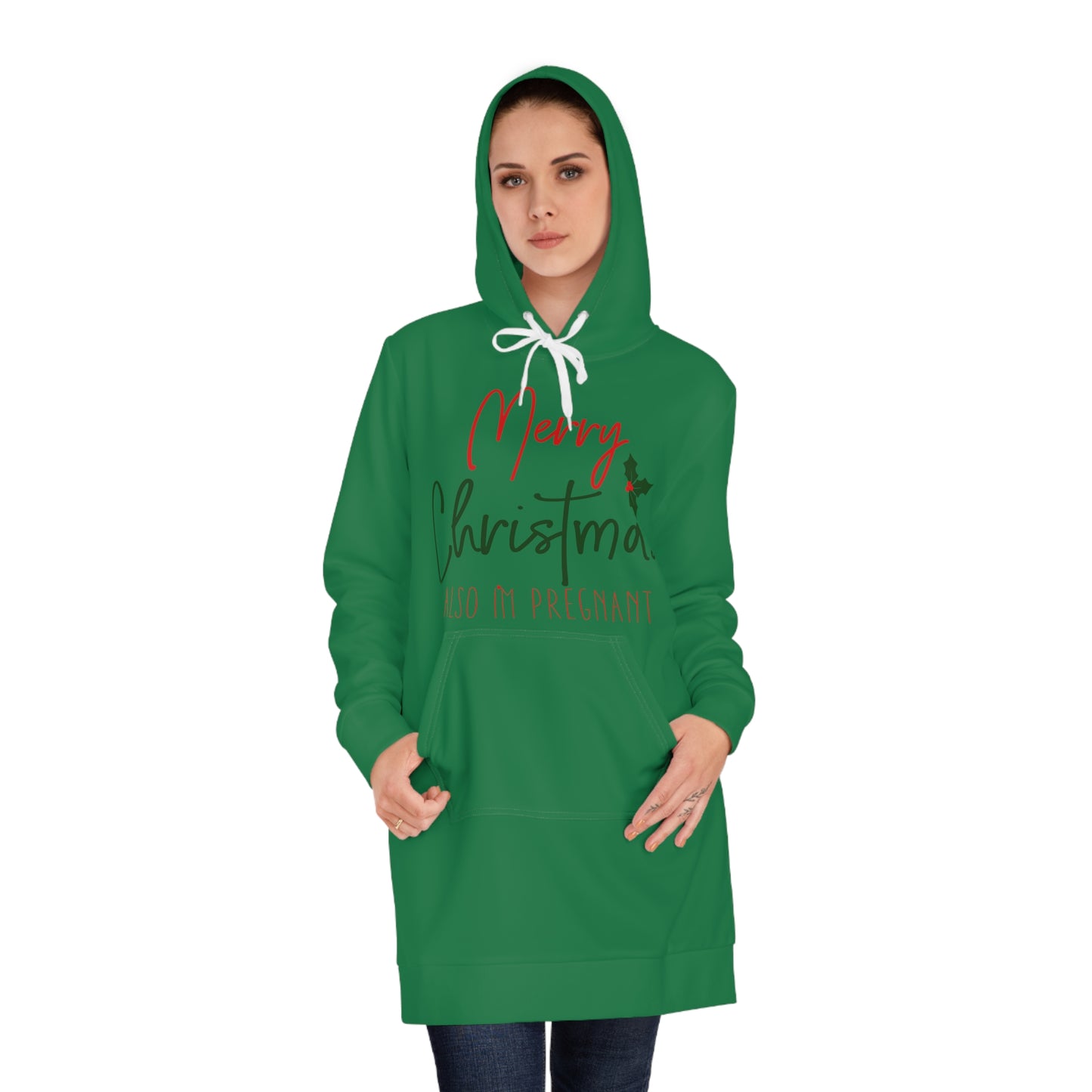 Merry Christmas - Also I'm Pregnant Women's Hoodie Dress (AOP)