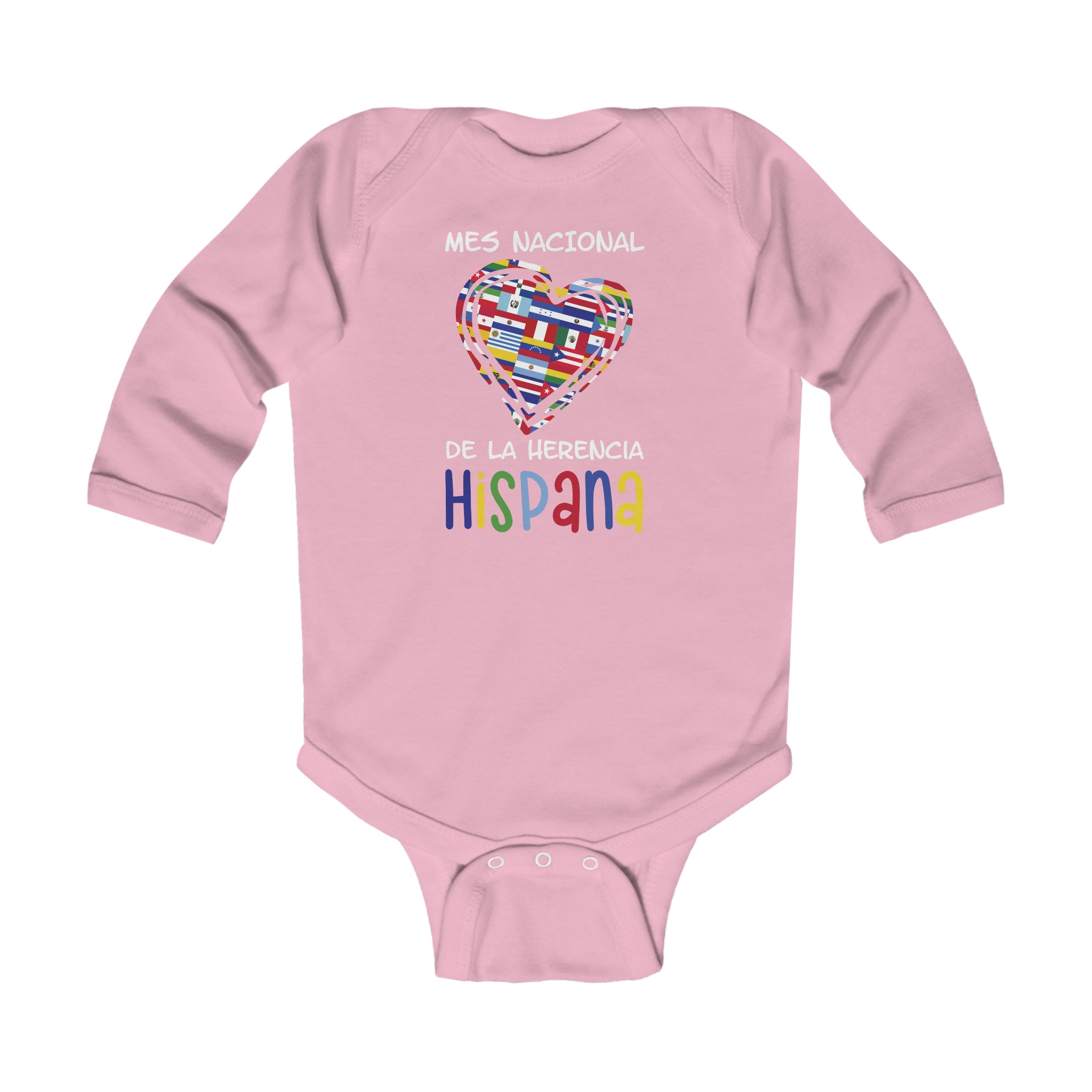 Mes Nacional Heart - Hispanic Heritage Month Infant Long Sleeve Bodysuit