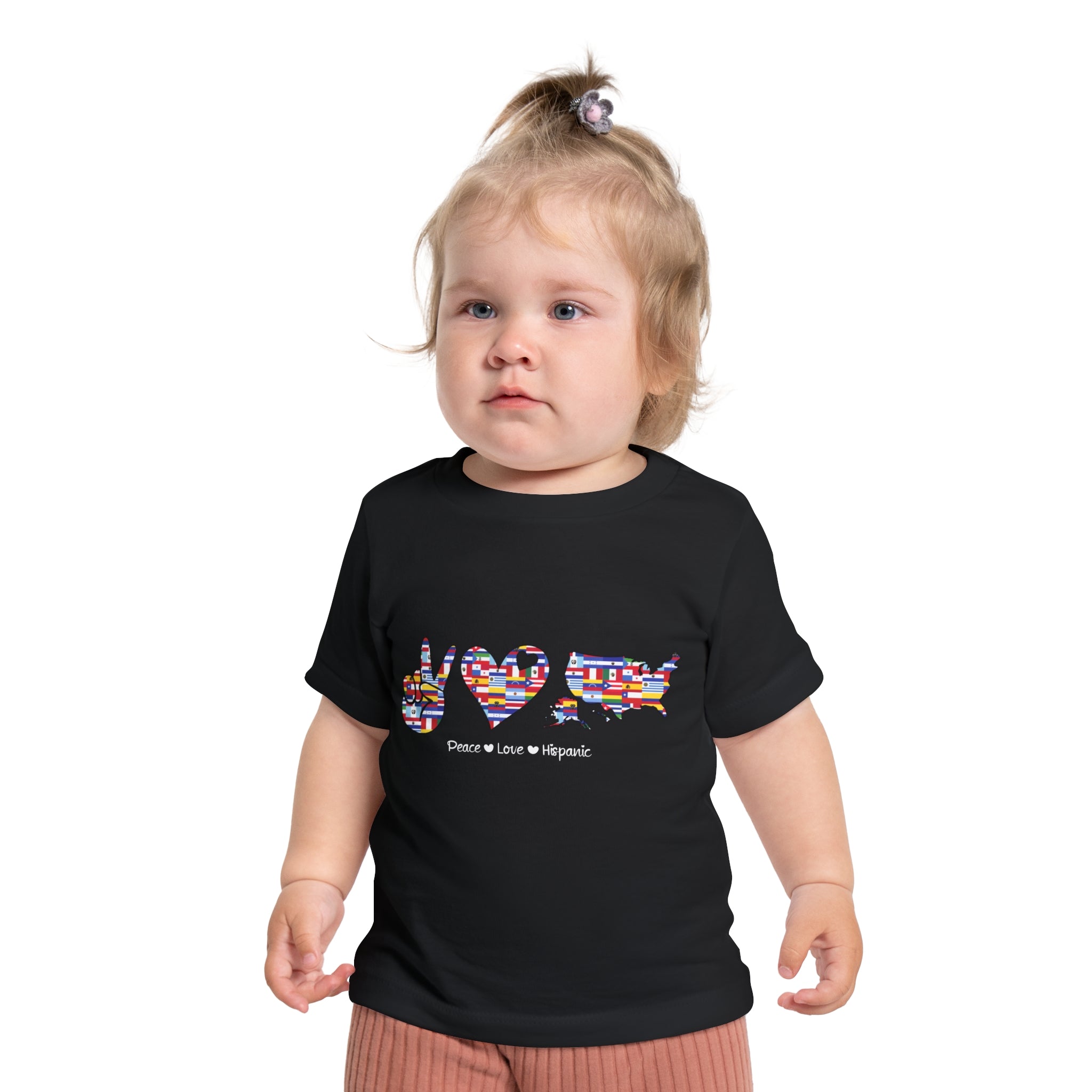 Peace, Love, Hispanic - Hispanic Heritage Month Baby Short Sleeve T-Shirt