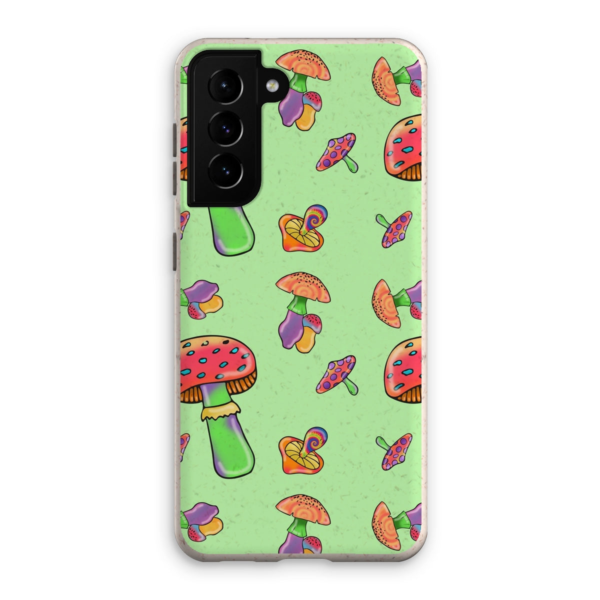 Retro Mushroom Pattern - Green Eco Phone Case