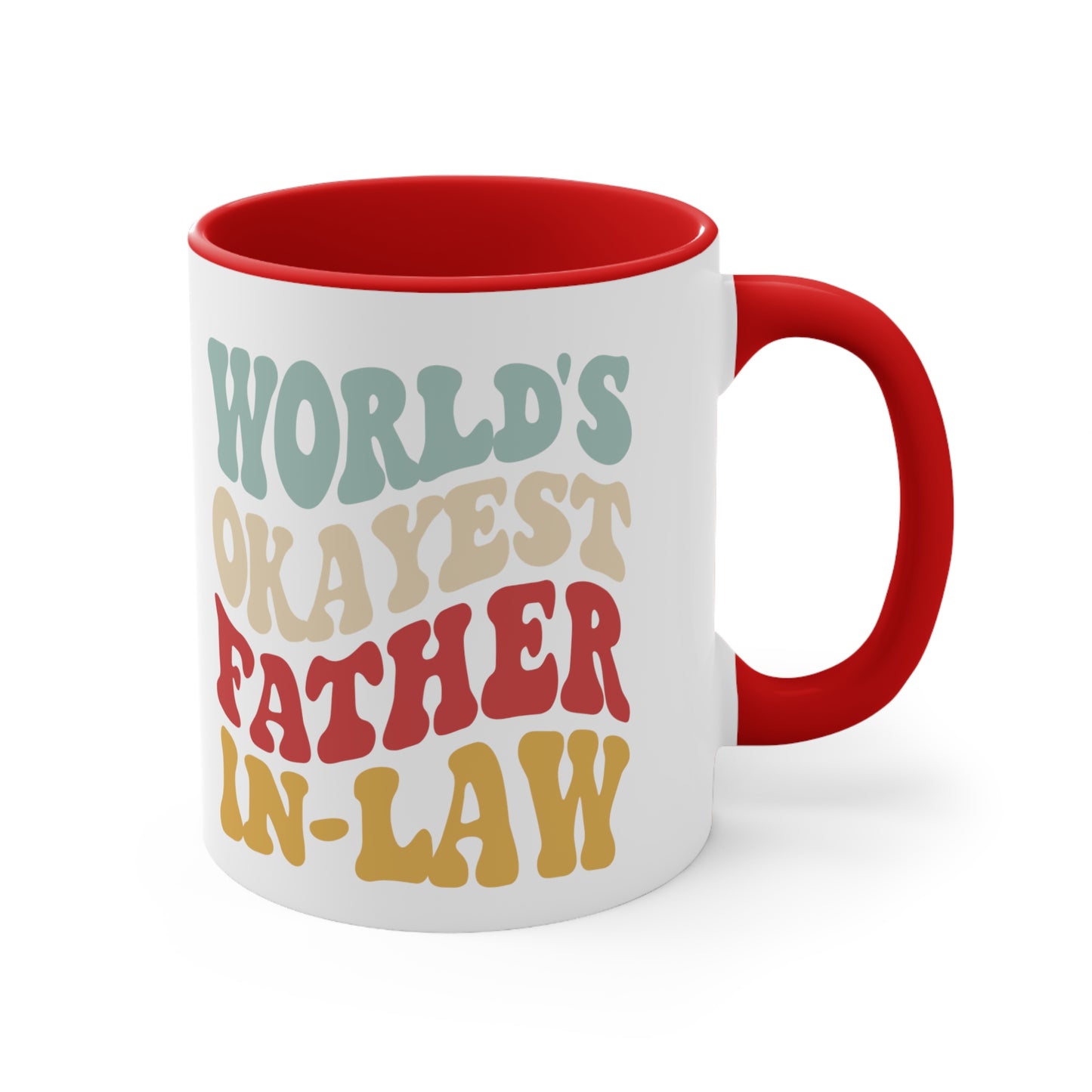 World's Okayest Father-In-Law Accent Coffee Mug, 11oz