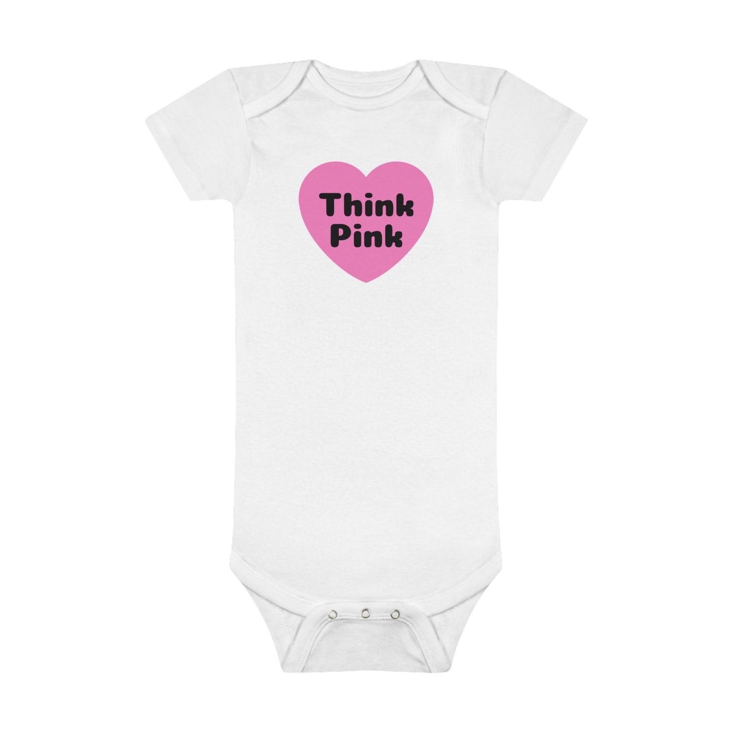 Think Pink Breast Cancer Awareness Onesie, Jumpsuit, Baby Short Sleeve Onesie®