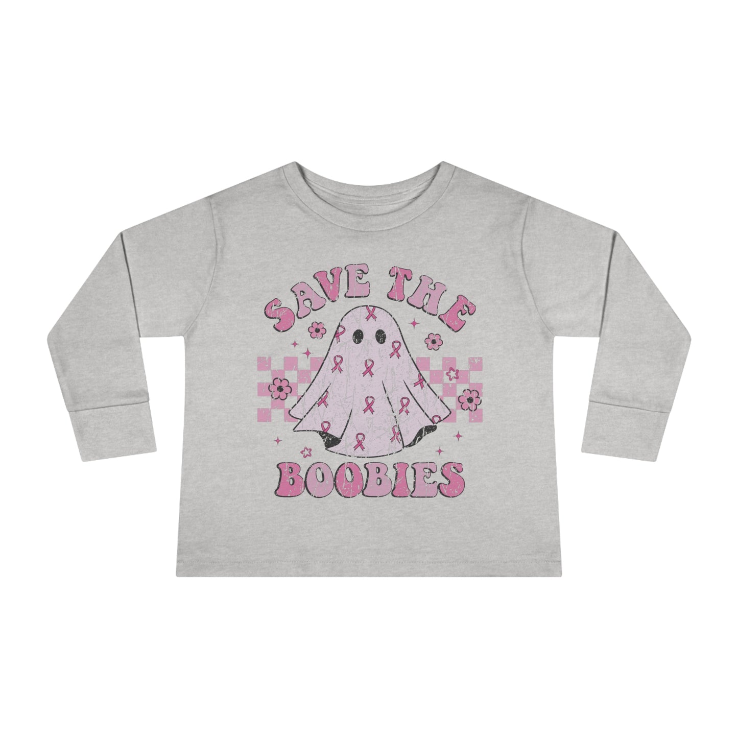 Save The Boobies Toddler Long Sleeve Tee