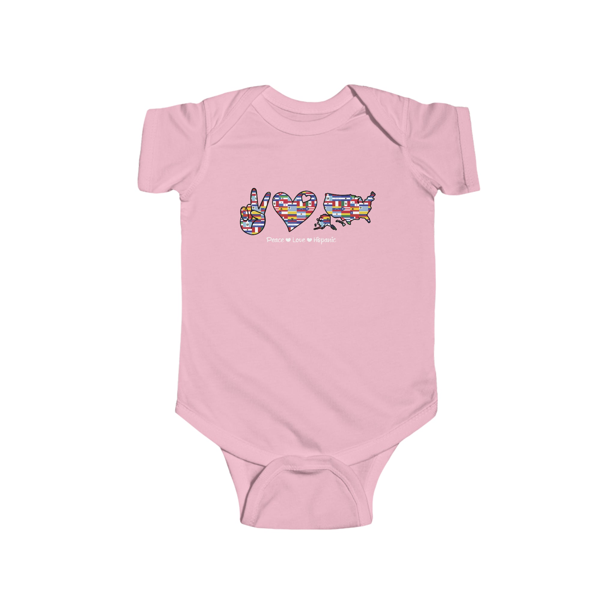 Peace, Love,  Hispanic - Hispanic Heritage Month Infant  Bodysuit