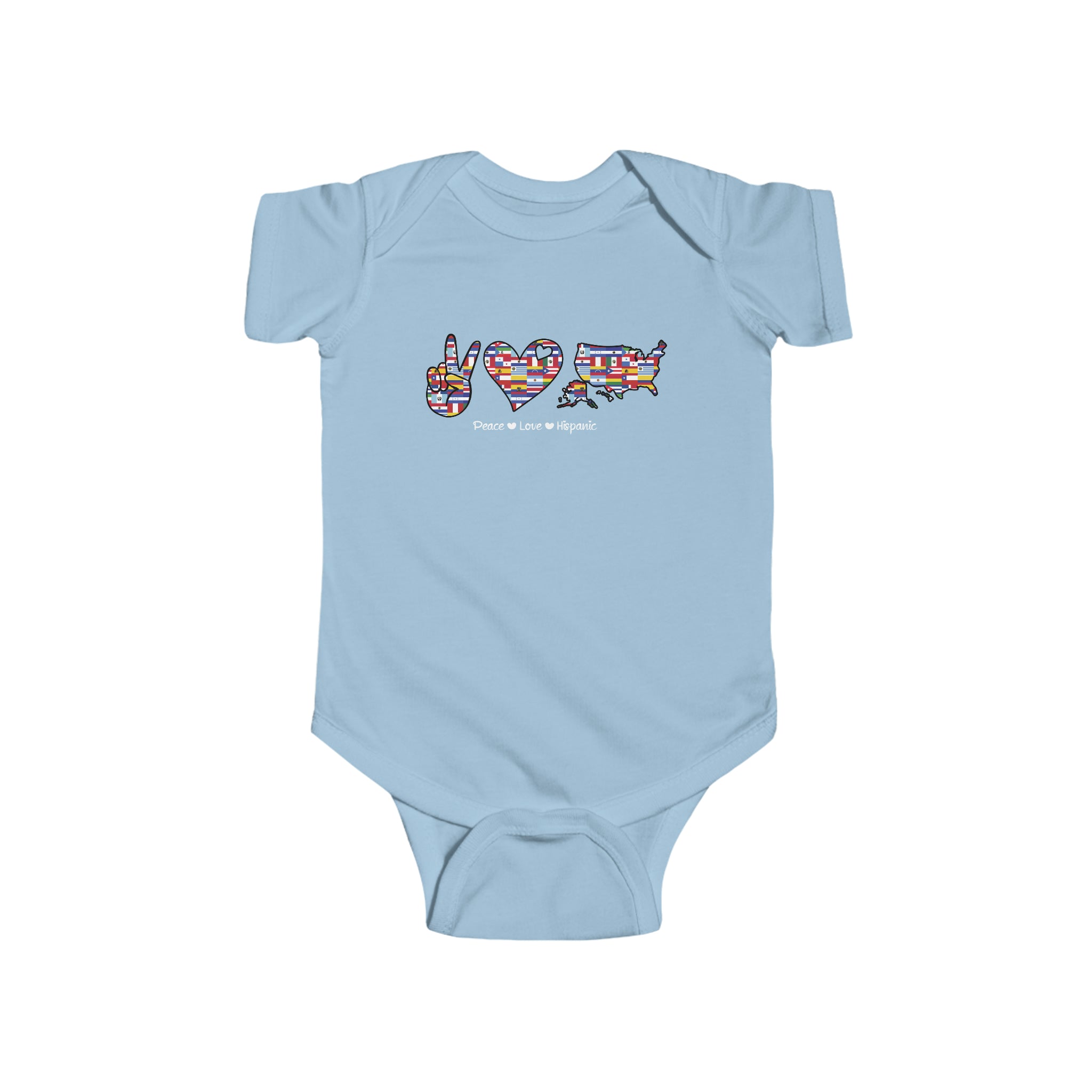 Peace, Love,  Hispanic - Hispanic Heritage Month Infant  Bodysuit