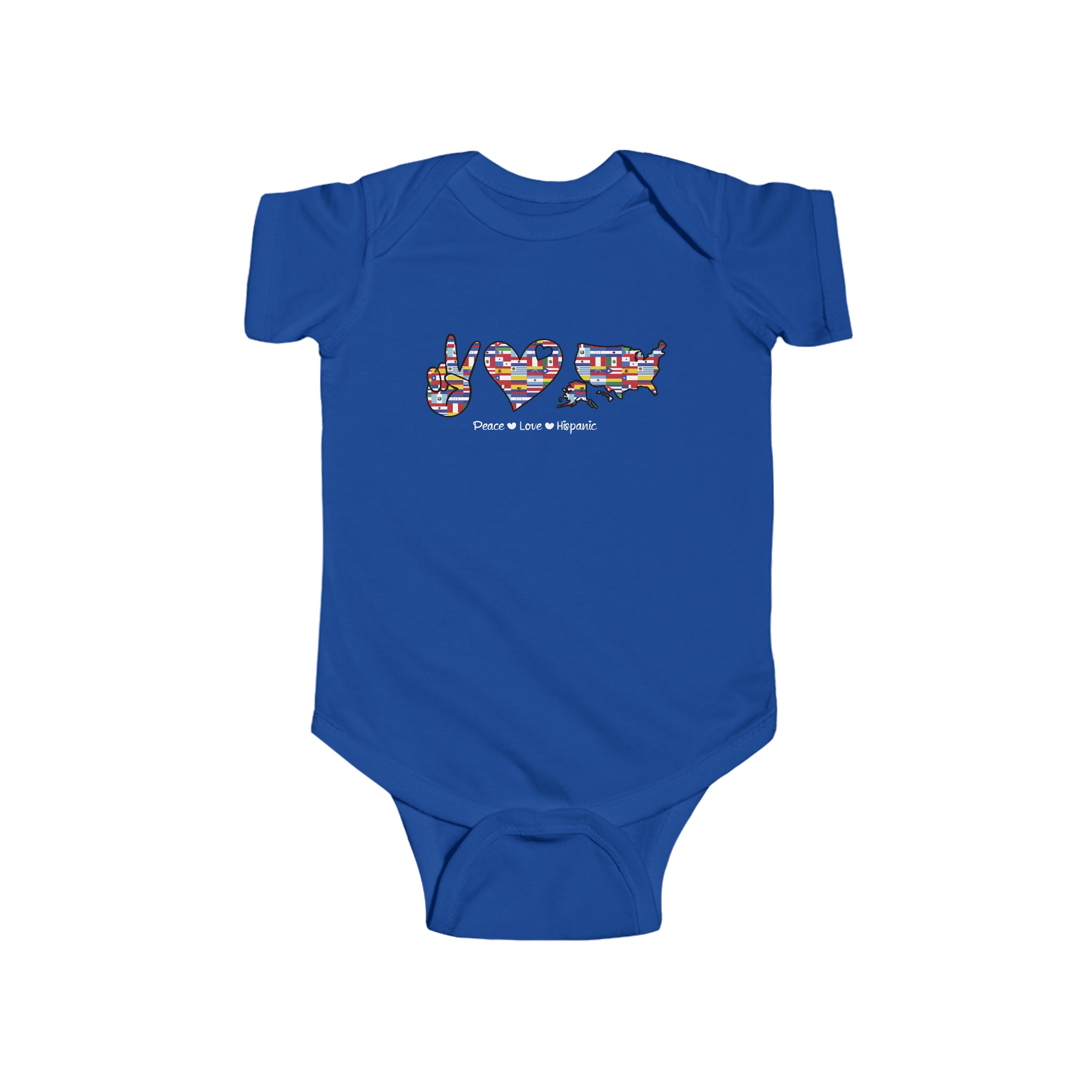 Peace, Love,  Hispanic - Hispanic Heritage Month Infant  Bodysuit