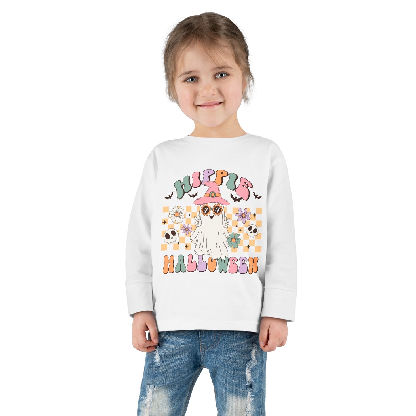 Hippie Halloween Toddler Long Sleeve Tee