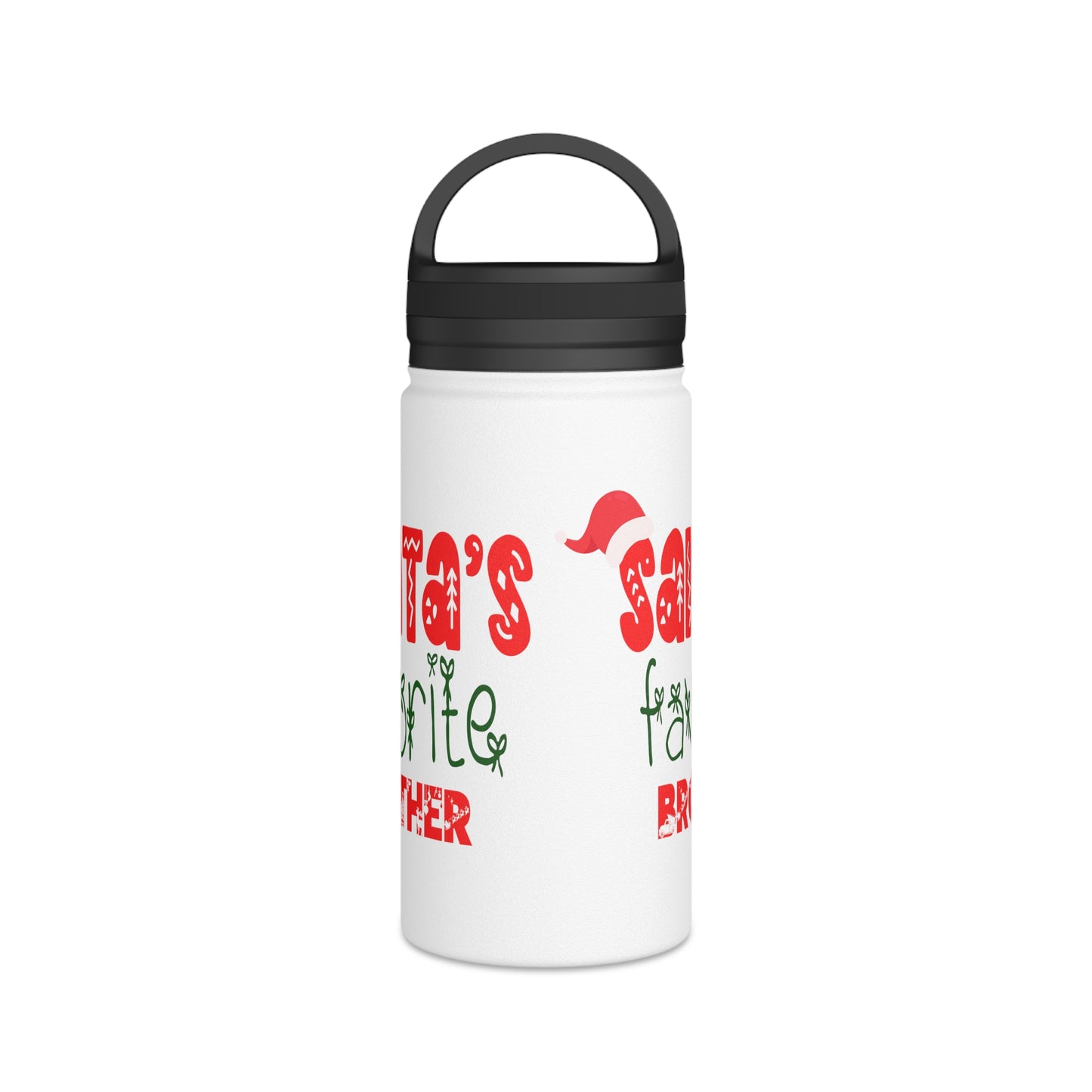 Santa's Favorite Brother Stainless Steel Water Bottle, Handle Lid