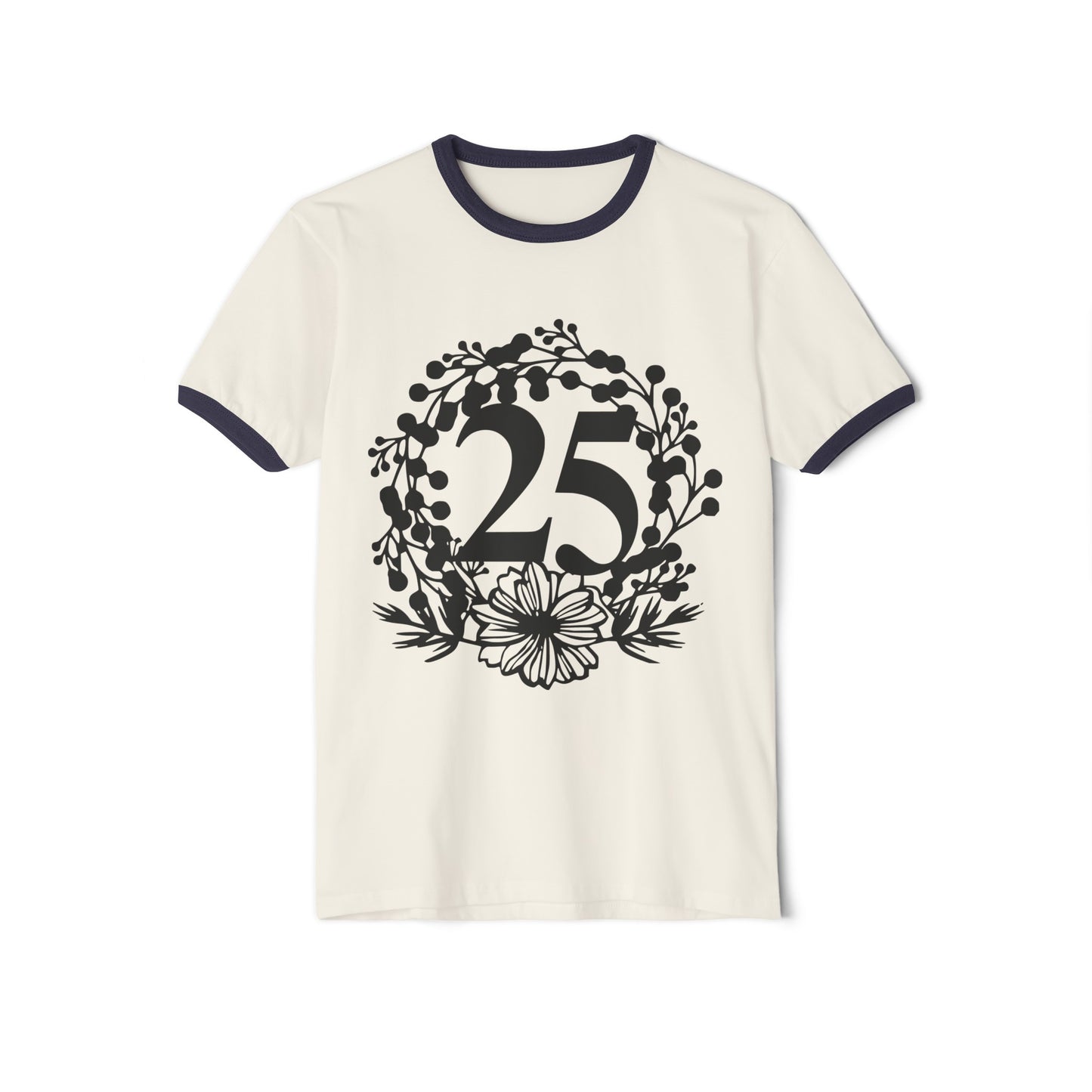 25th Birthday, 25th Anniversary, 25th Birthday Tee, 25th Anniversary Tee, Unisex Cotton Ringer T-Shirt