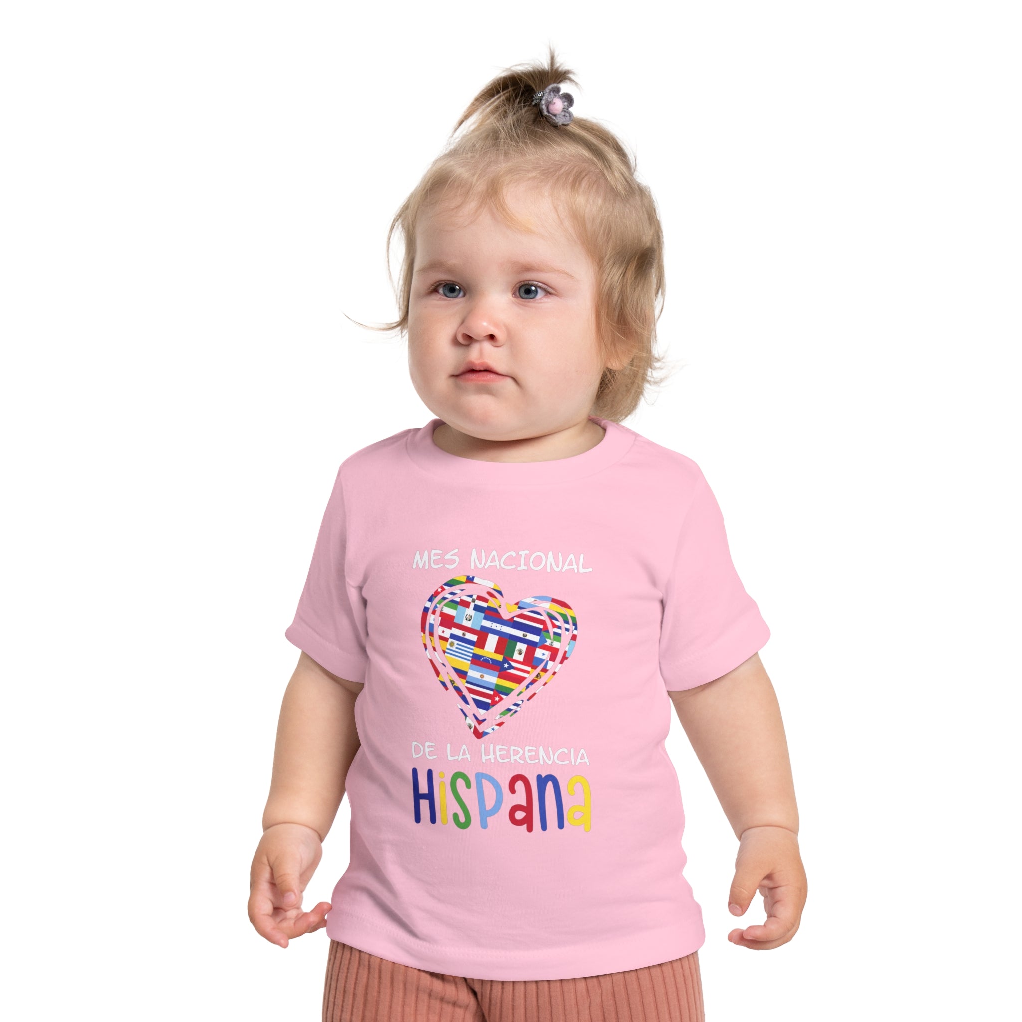 Mes Nacional Heart - Hispanic Heritage Month Baby Short Sleeve T-Shirt