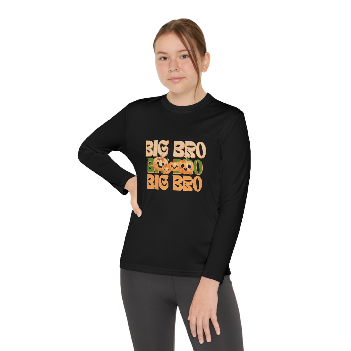 Big Bro Pumpkin Youth Long Sleeve Competitor Tee