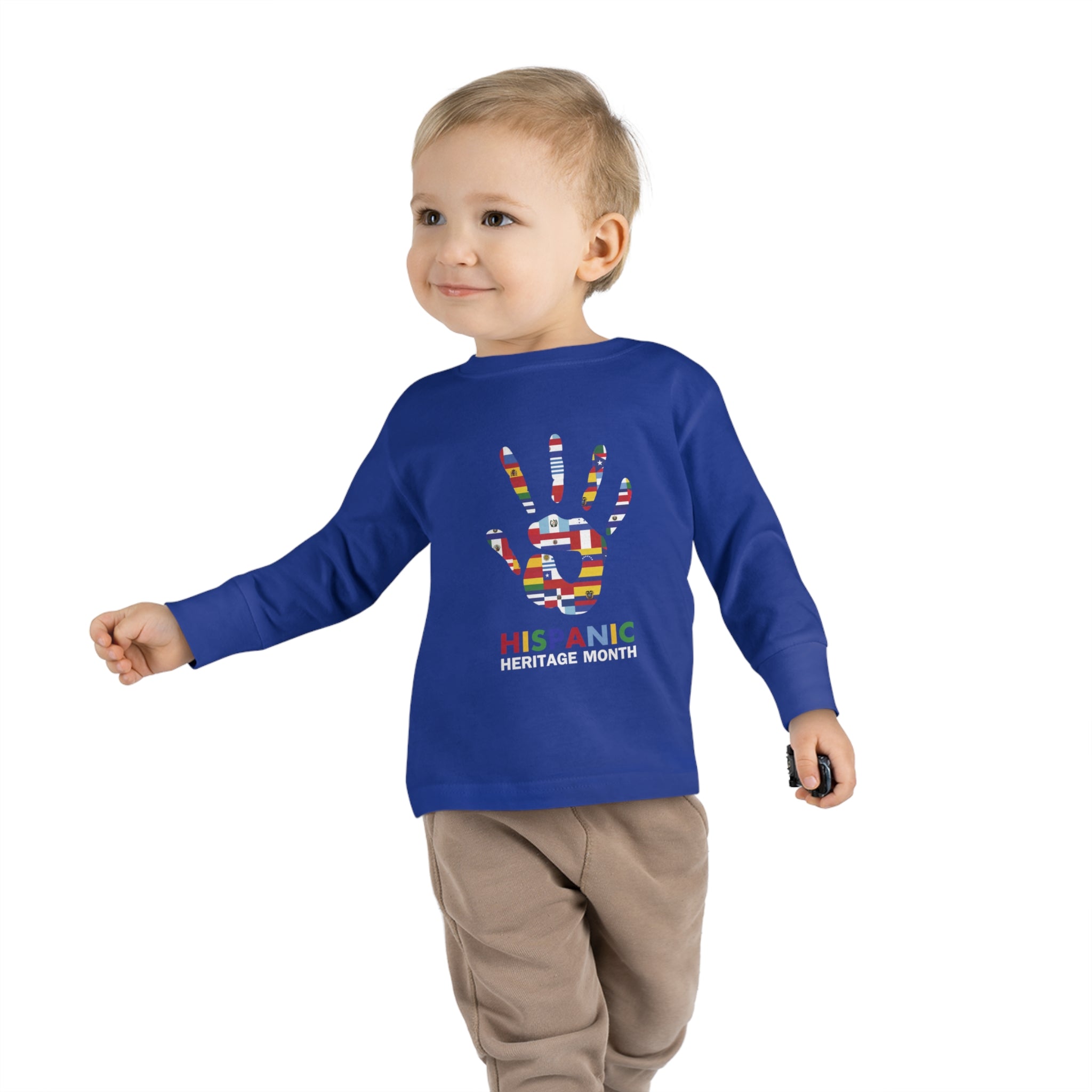 Flag Handprint - Hispanic Heritage Month Toddler Long Sleeve Tee