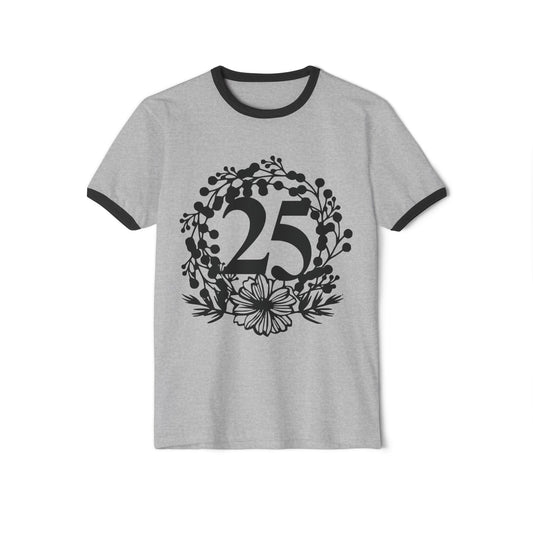 25th Birthday, 25th Anniversary, 25th Birthday Tee, 25th Anniversary Tee, Unisex Cotton Ringer T-Shirt