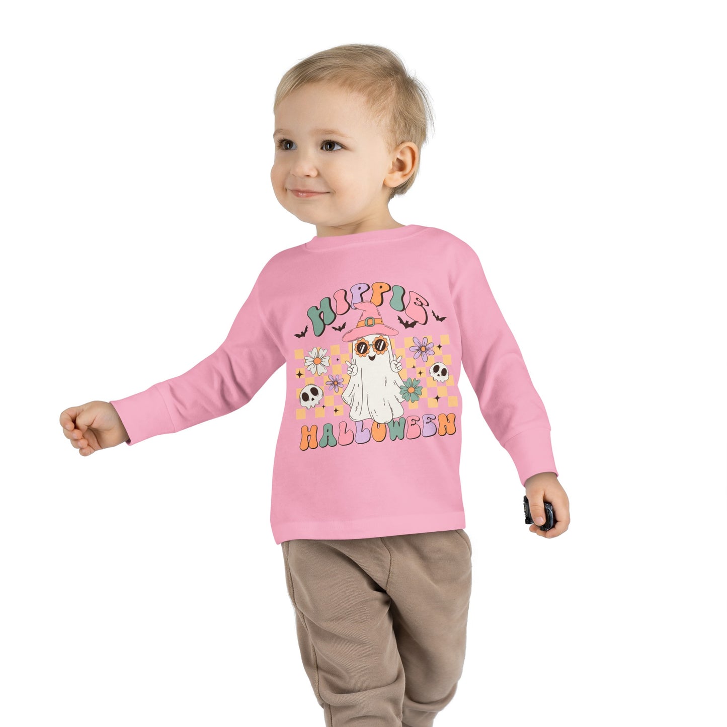 Hippie Halloween Toddler Long Sleeve Tee