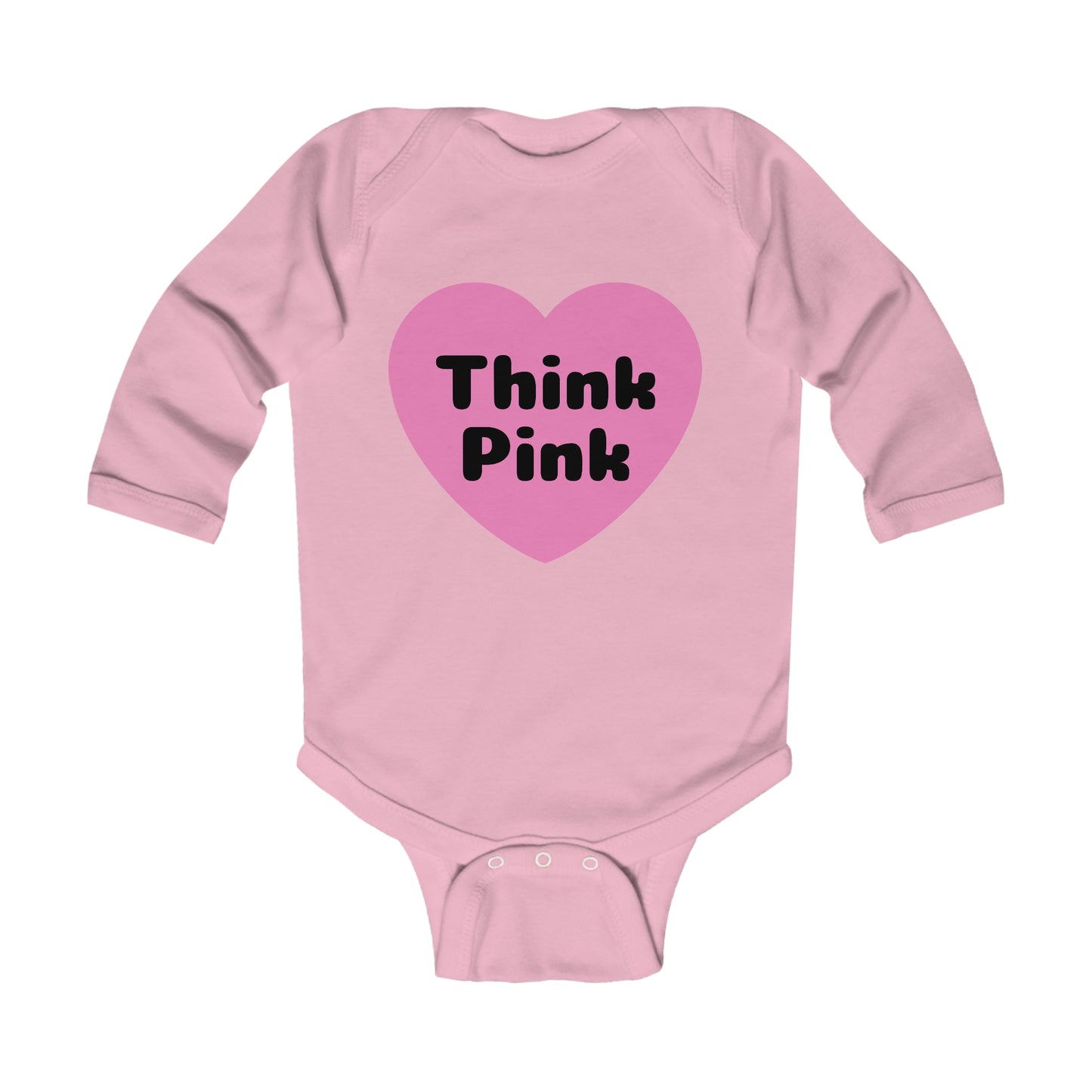 Think Pink Breast Cancer Bodysuit, Infant Long Sleeve Onesie