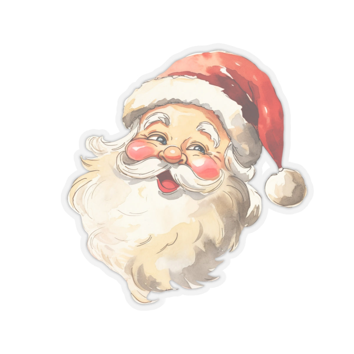 Santa Claus Sticker, Retro Christmas Santa Kiss-Cut Stickers