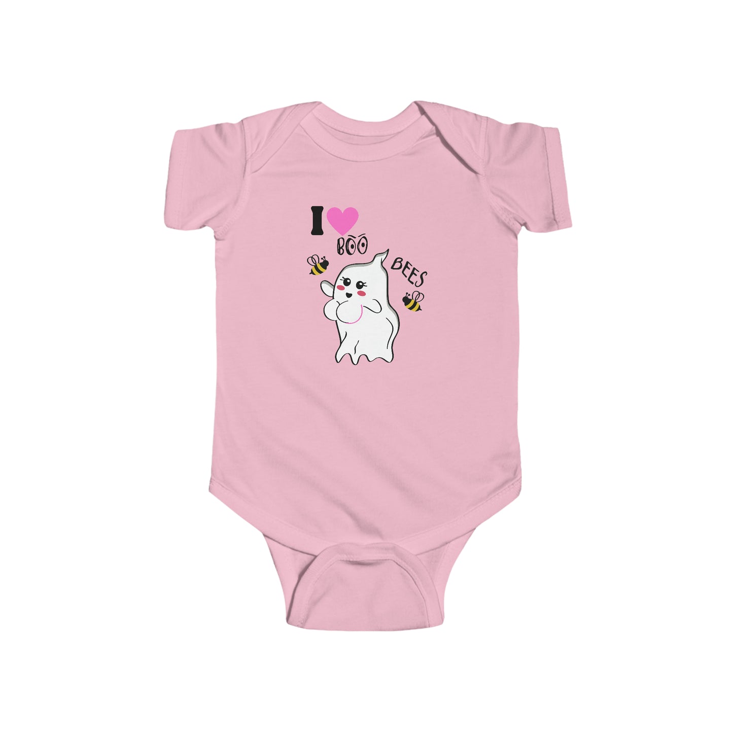 I Love Boo Bees - Breast Cancer Awareness Halloween Bodysuit, Onesie, Infant Fine Jersey Bodysuit