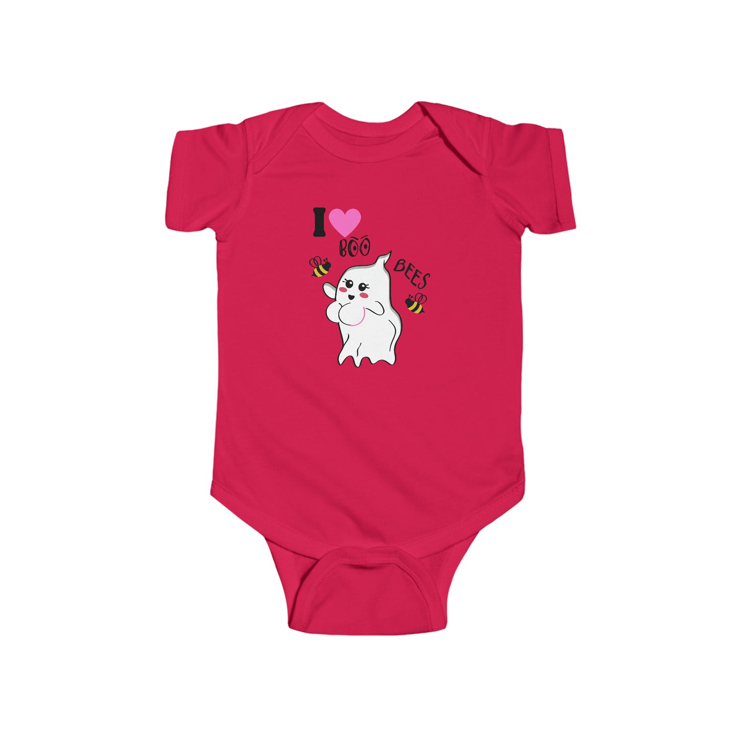 I Love Boo Bees - Breast Cancer Awareness Halloween Bodysuit, Onesie, Infant Fine Jersey Bodysuit