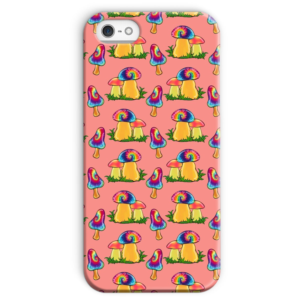 Retro Mushroom Pattern - Pink Snap Phone Case