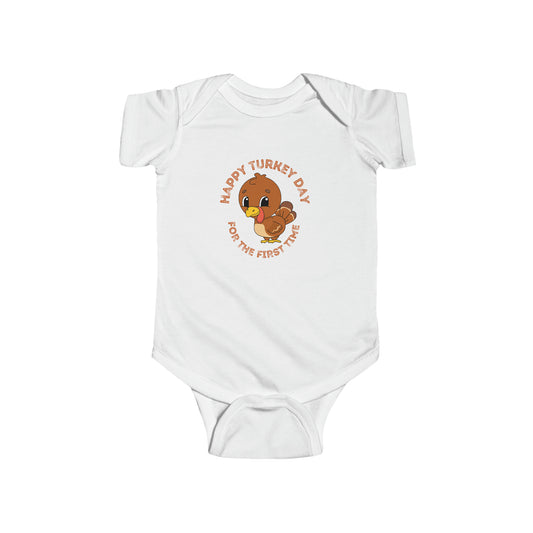 Happy Turkey Day for the First Time Infant Fine Jersey Bodysuit