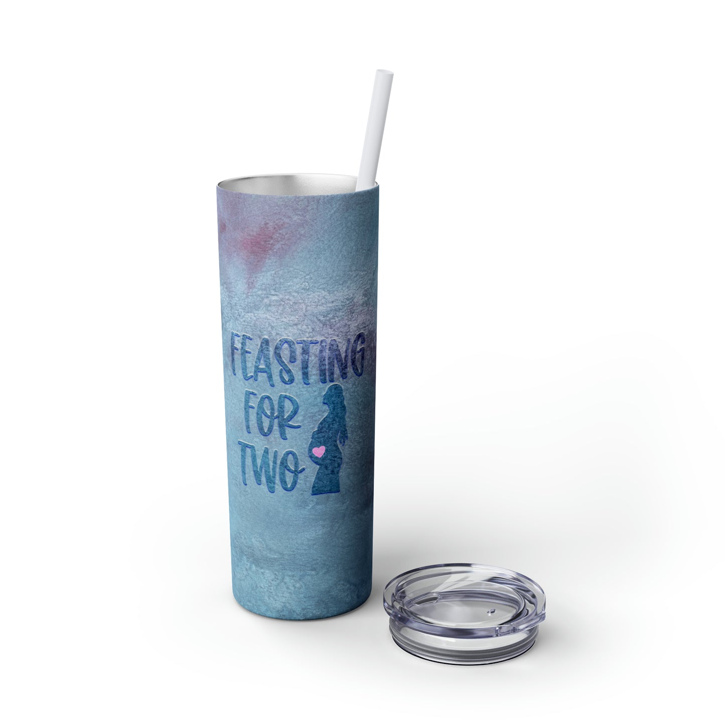 Feasting For Two Skinny Tumbler with Straw, 20oz