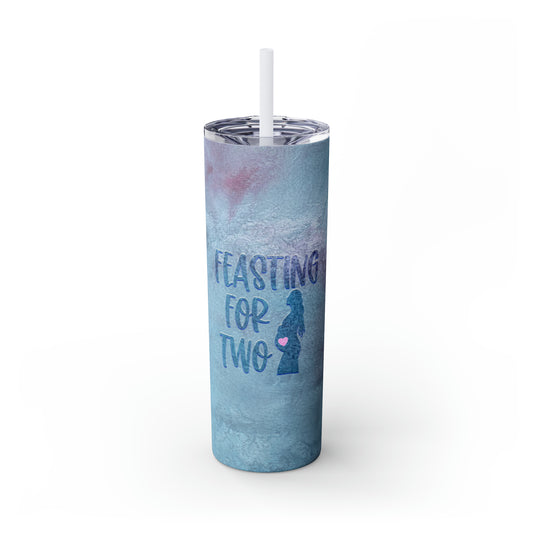 Feasting For Two Skinny Tumbler with Straw, 20oz