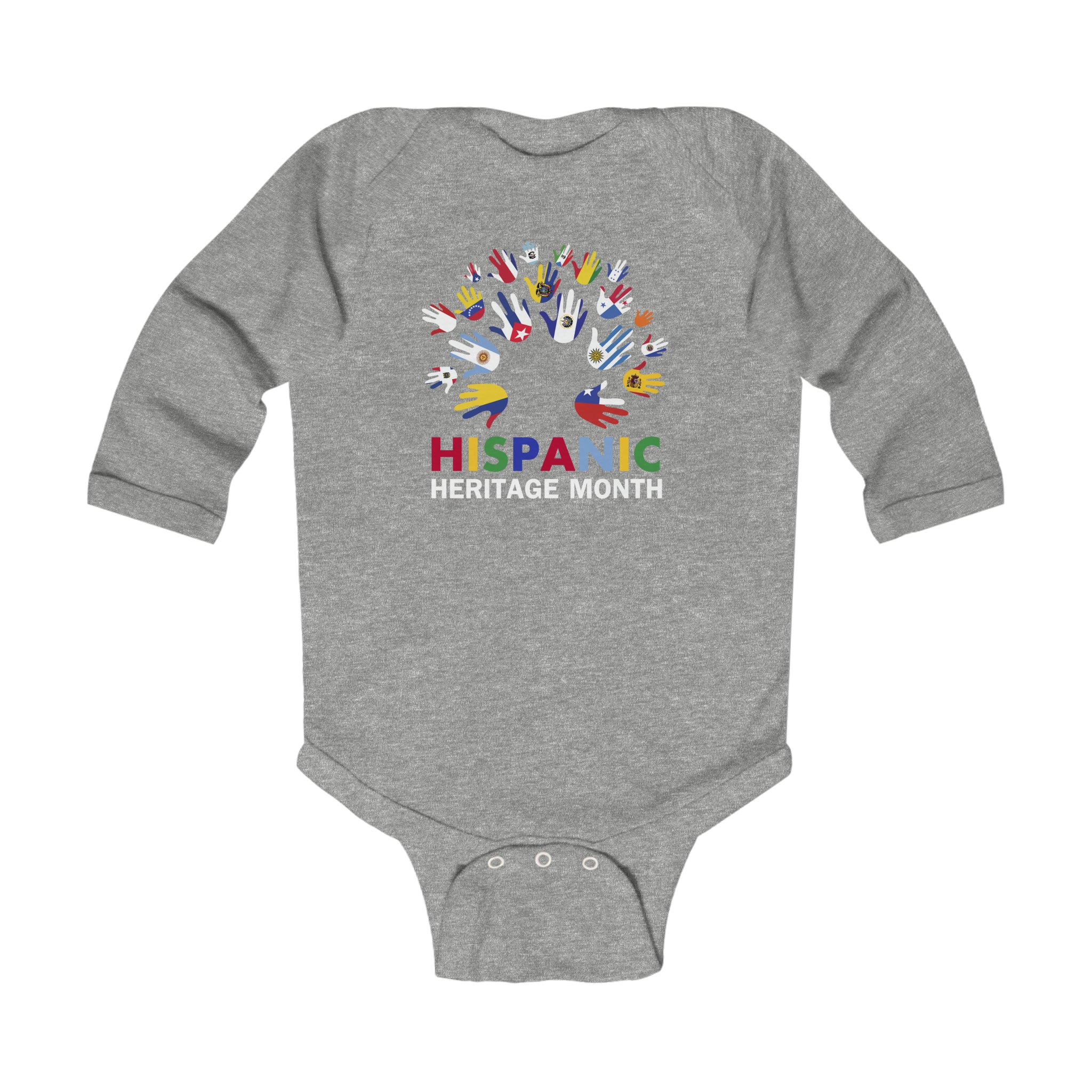 Rainbow Hands - Hispanic Heritage Month Infant Long Sleeve Bodysuit