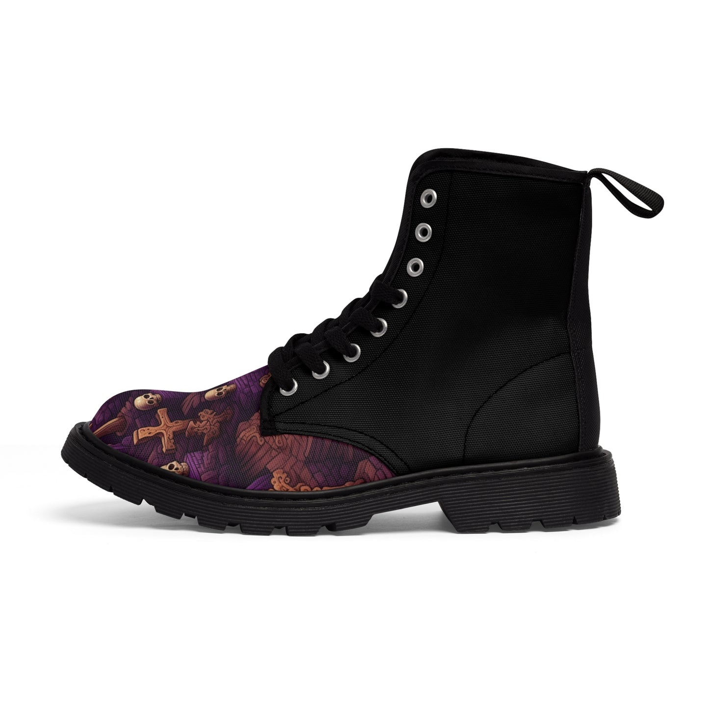 Skulls & Crosses Halloween Men's Canvas Boots