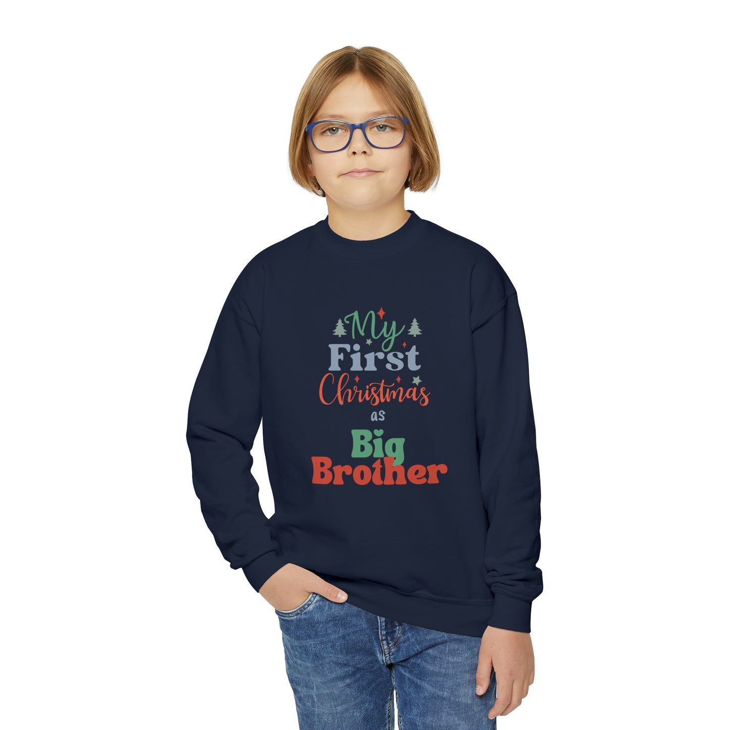 My First Christmas as Big Brother Youth Crewneck Sweatshirt