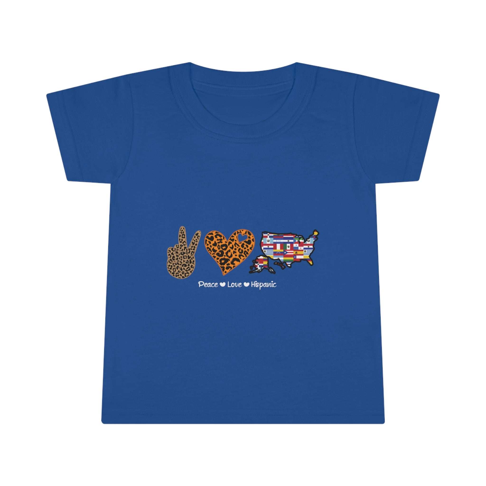 Leopard Peace, Love, Hispanic - Hispanic Heritage Month Toddler T-shirt
