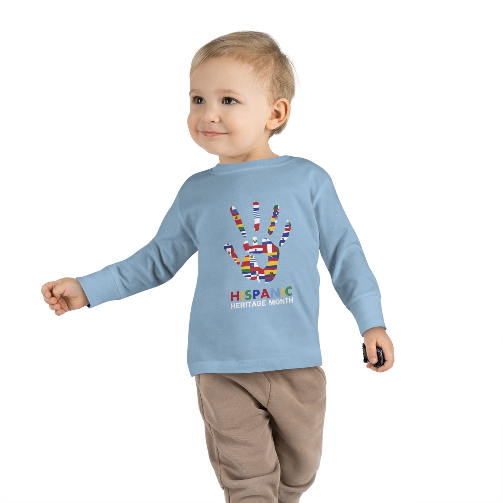 Flag Handprint - Hispanic Heritage Month Toddler Long Sleeve Tee