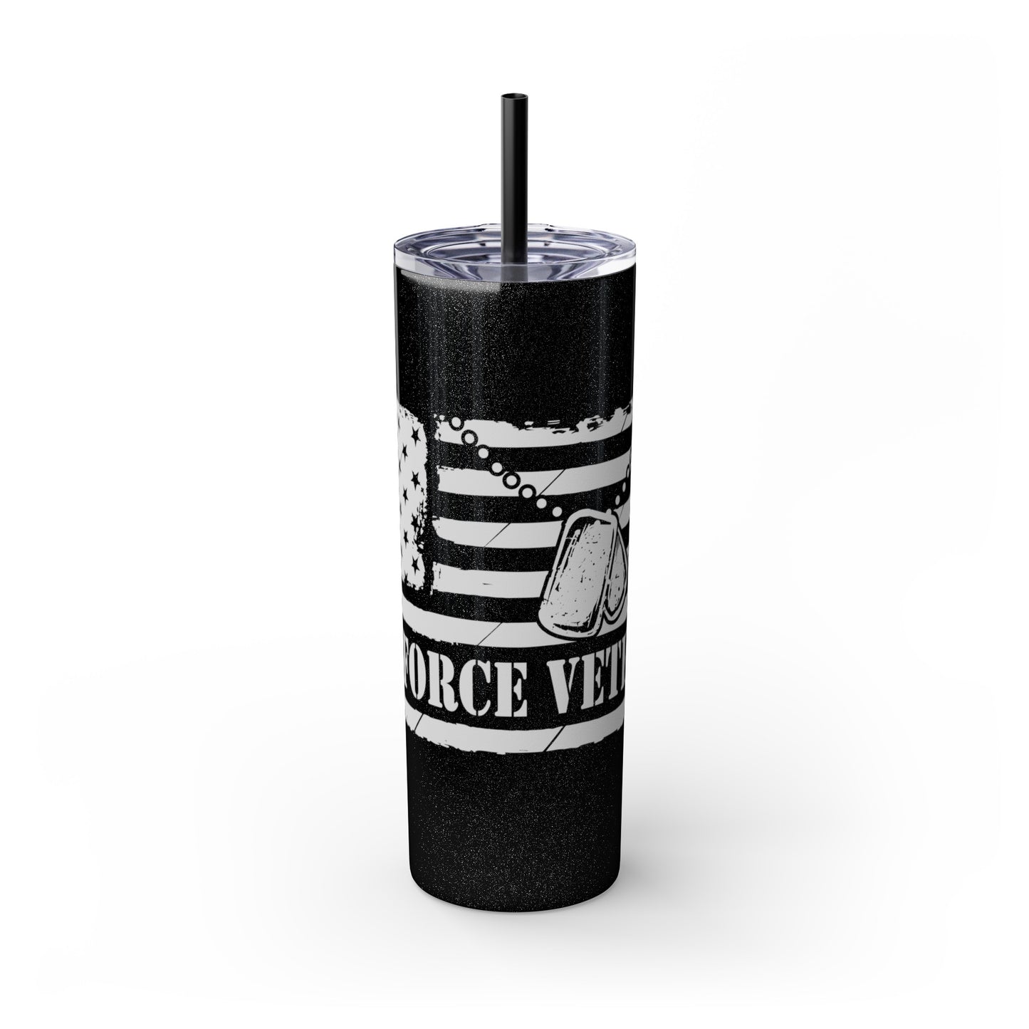 Air Force Veteran Skinny Tumbler with Straw, 20oz