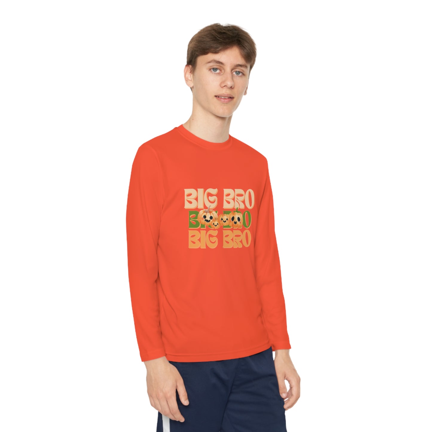 Big Bro Pumpkin Youth Long Sleeve Competitor Tee