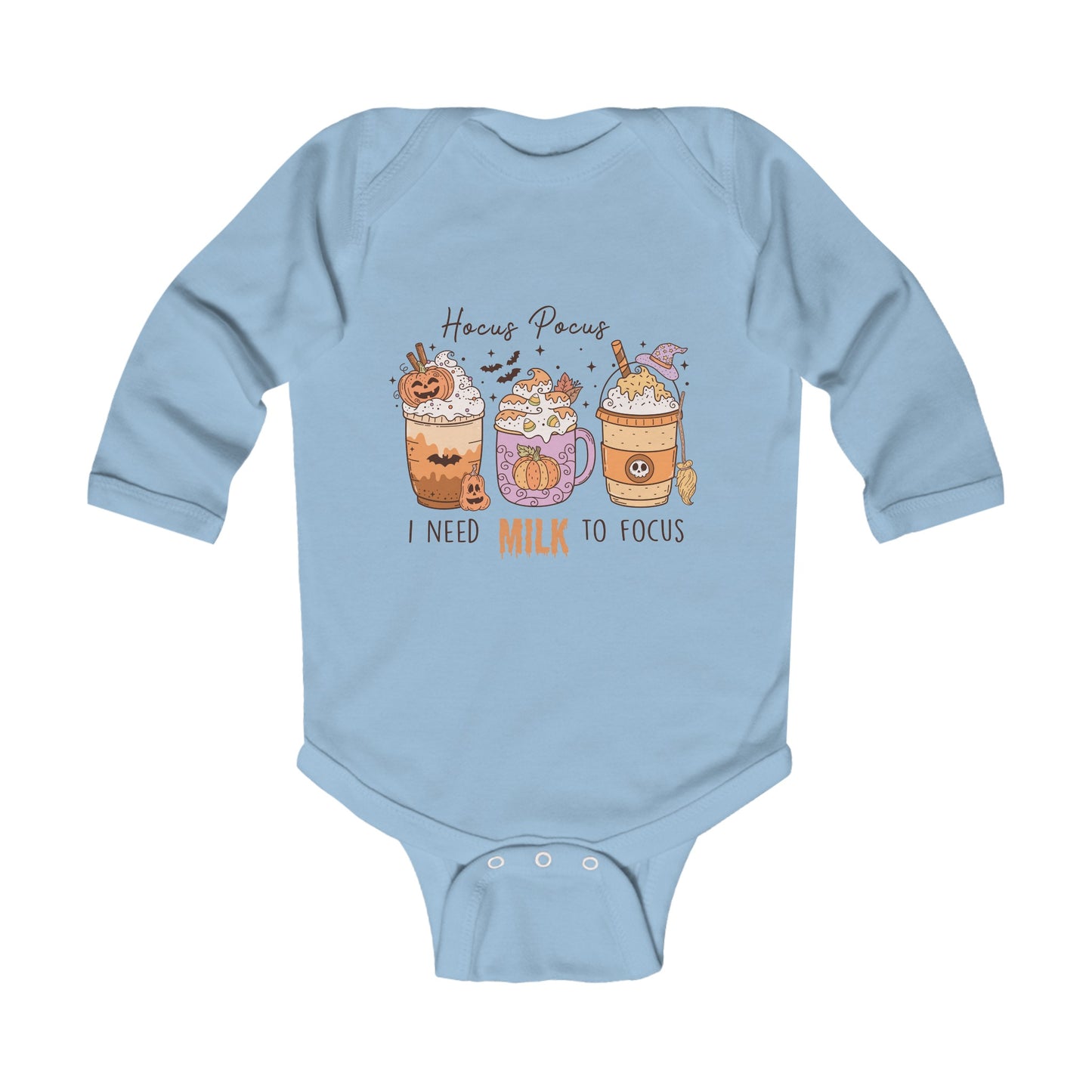 Hocus Pocus I Need Milk To Focus Infant Long Sleeve Bodysuit