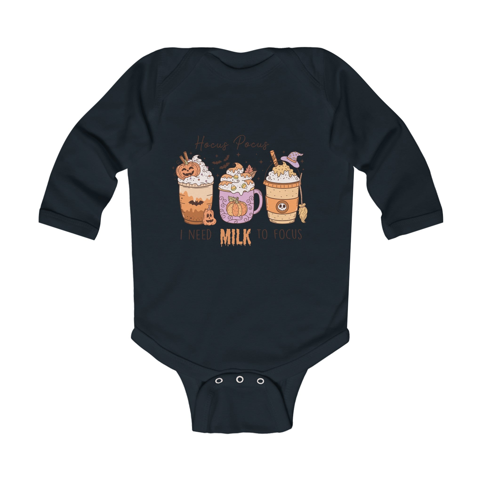 Hocus Pocus I Need Milk To Focus Infant Long Sleeve Bodysuit