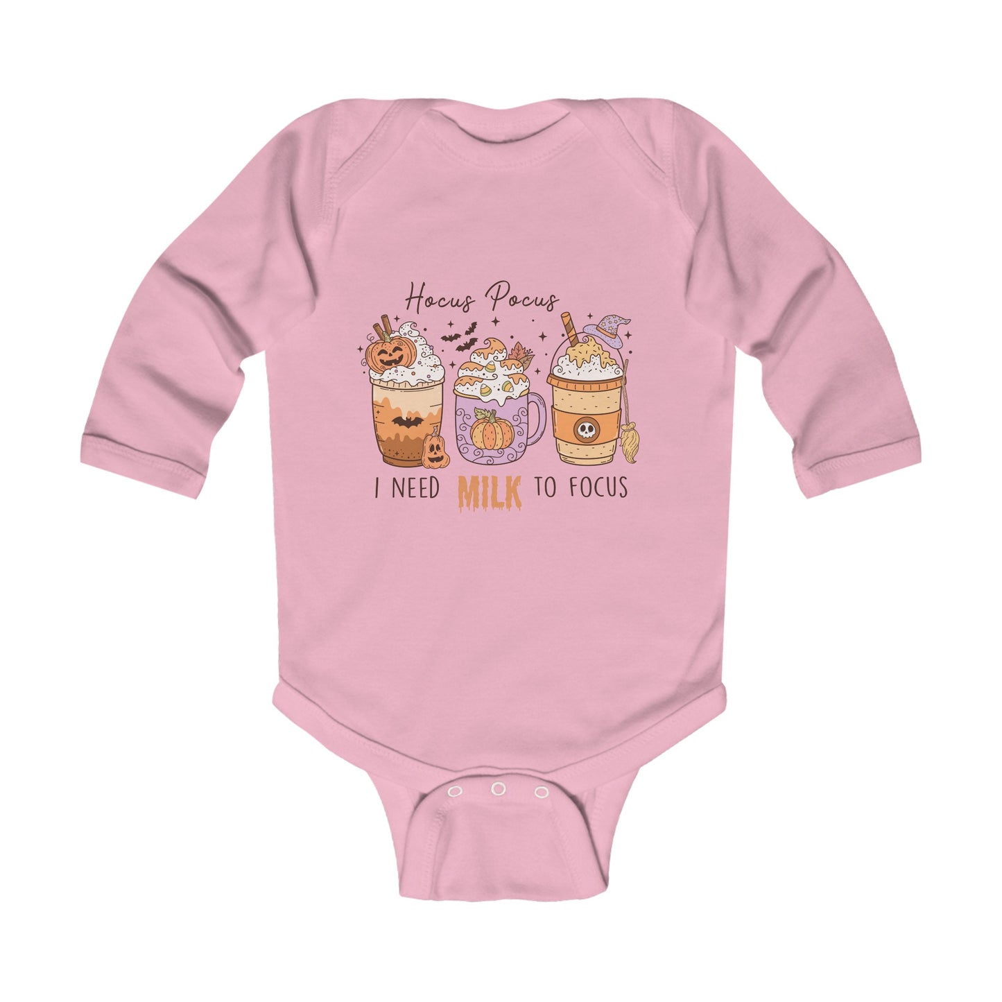 Hocus Pocus I Need Milk To Focus Infant Long Sleeve Bodysuit