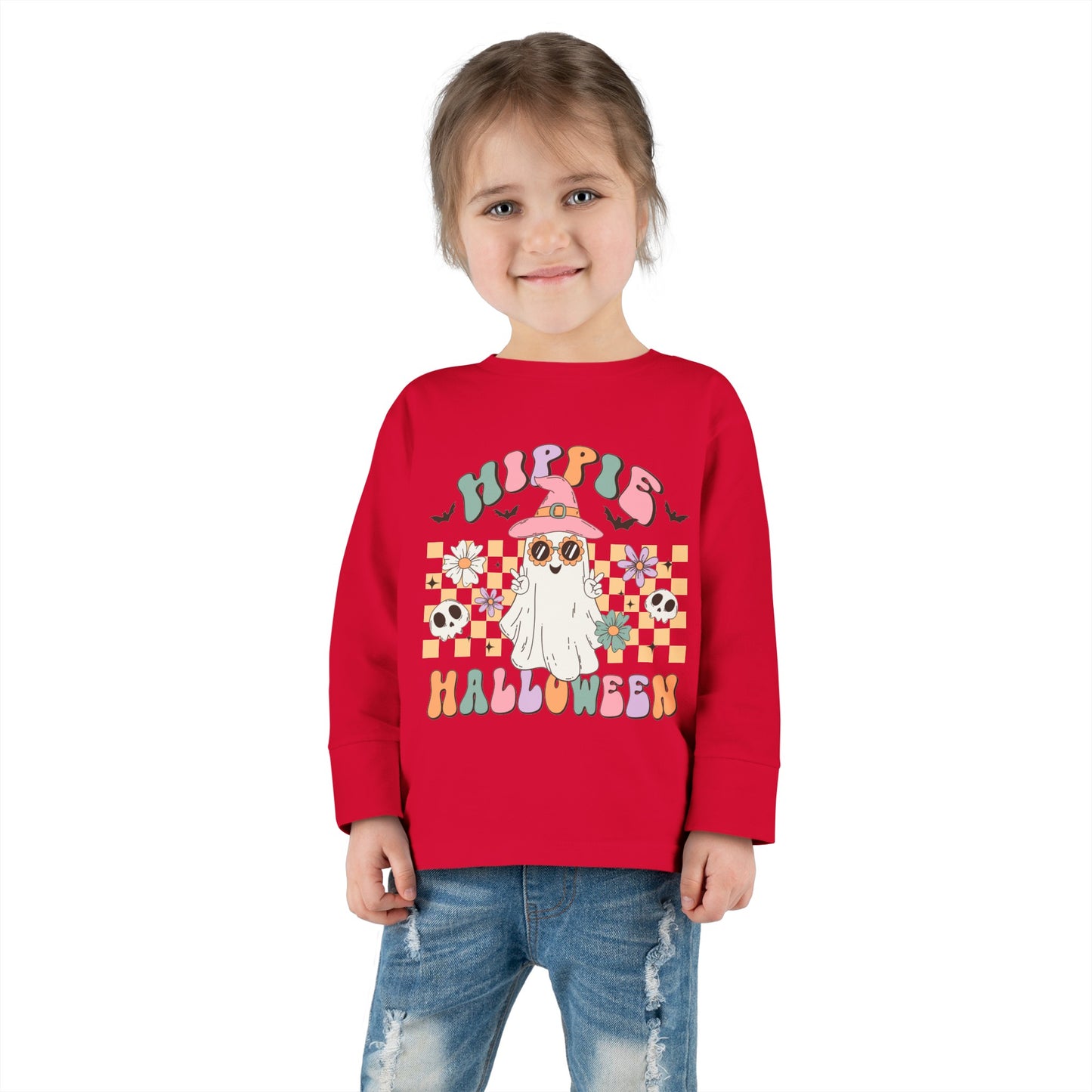 Hippie Halloween Toddler Long Sleeve Tee