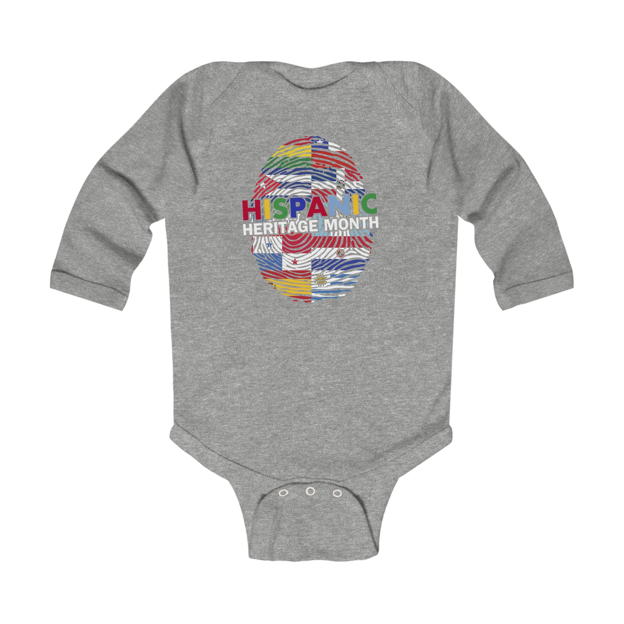 Flag Fingerprint - Hispanic Heritage Month Infant Long Sleeve Bodysuit